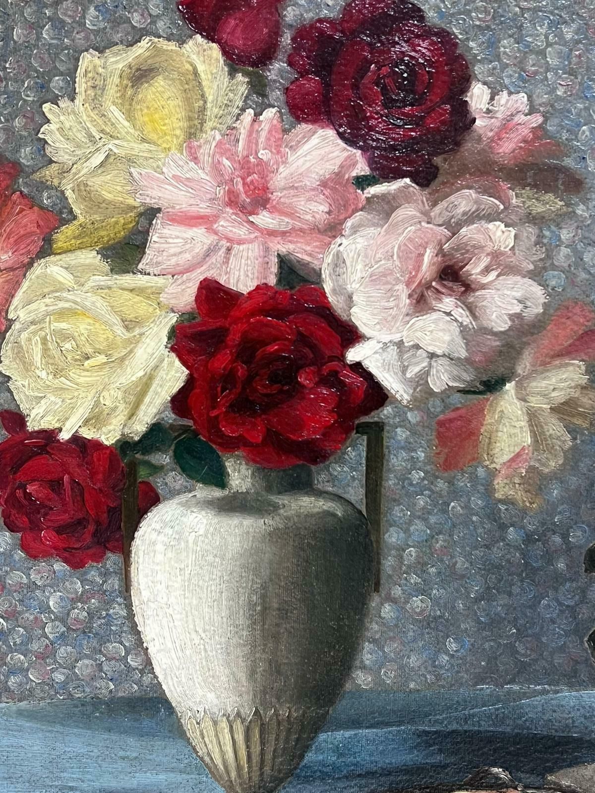 1950's French Flowers In Vase 1950's French Signed Oil Painting Interior Room Scene Framed1950's photo Art