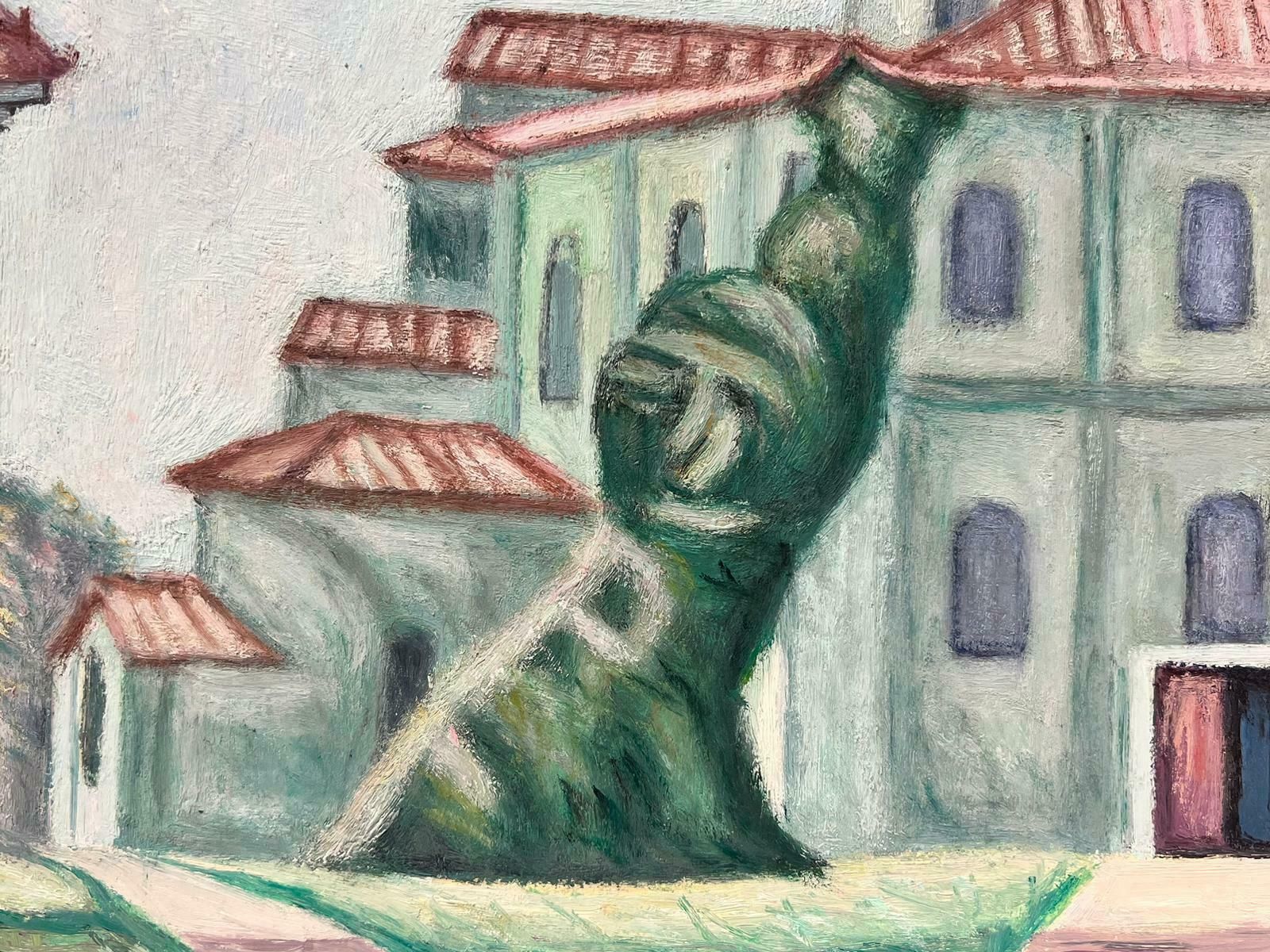 French Schoolmid 20th Century Post Impressionist Grand French Green Chateau photo for sale