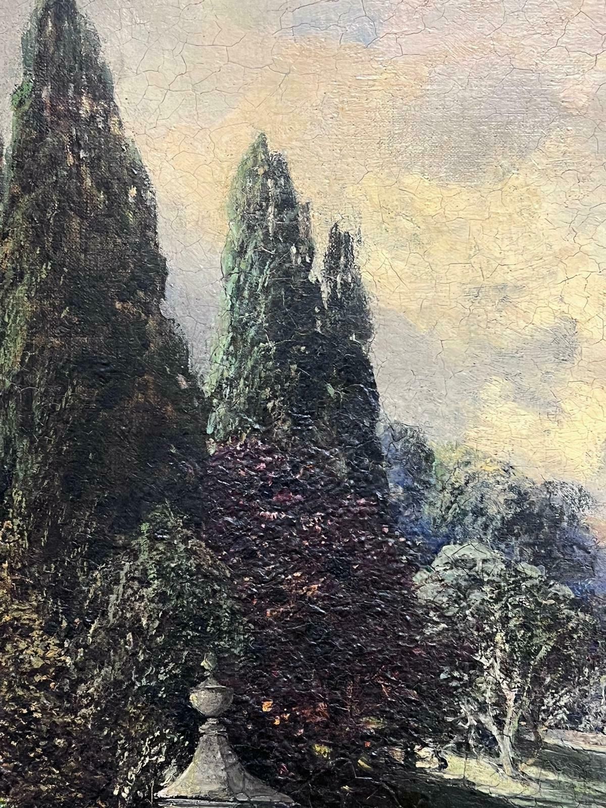 James Muddfine Large Victorian Signed English Oil Figures Entering Country Churchyard 1889 photo buy