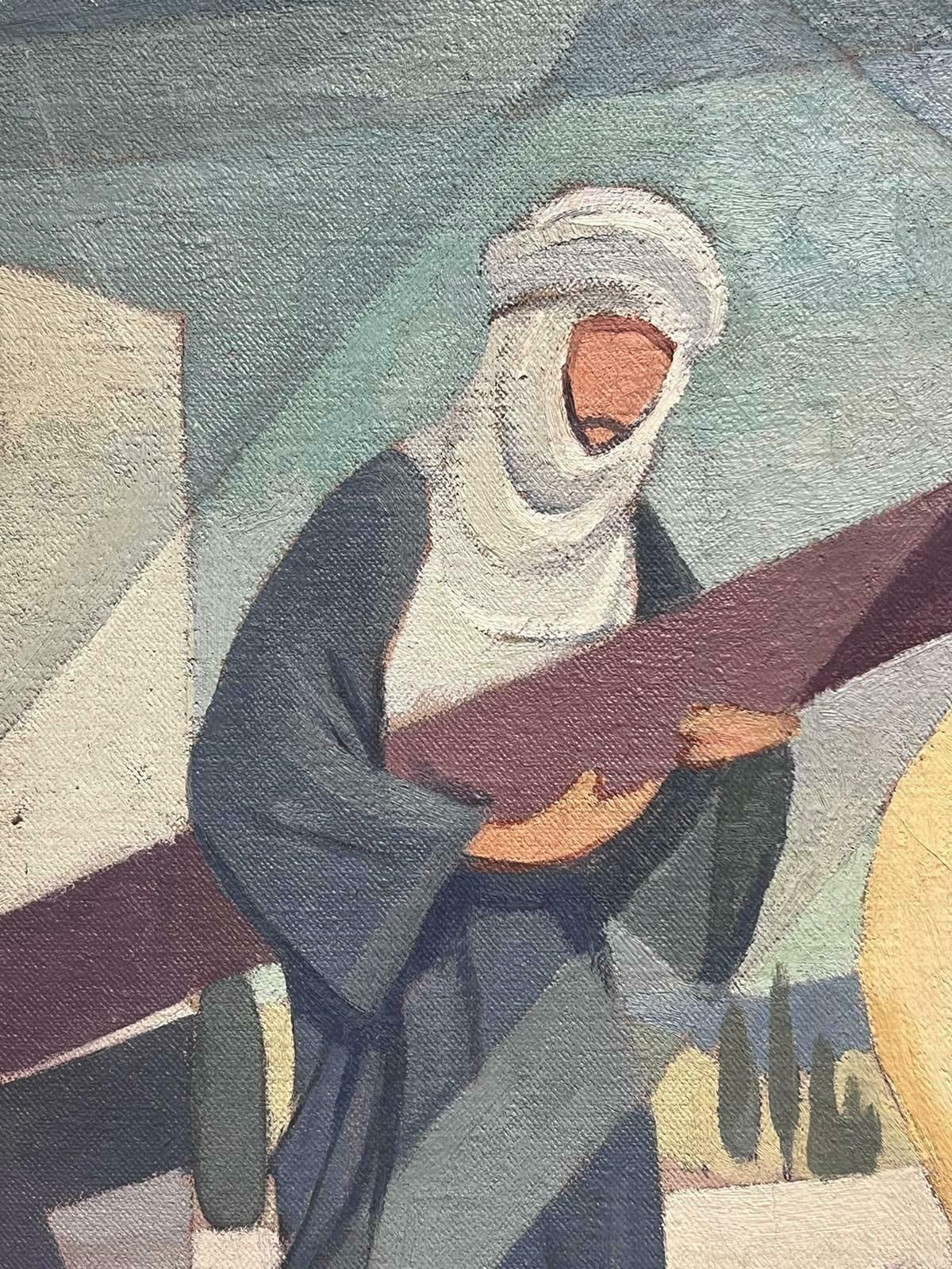 Jean Laforgue1950's French Cubist/ Modernist Oil Painting One Of The Stations Of The Cross 1950's photo for sale