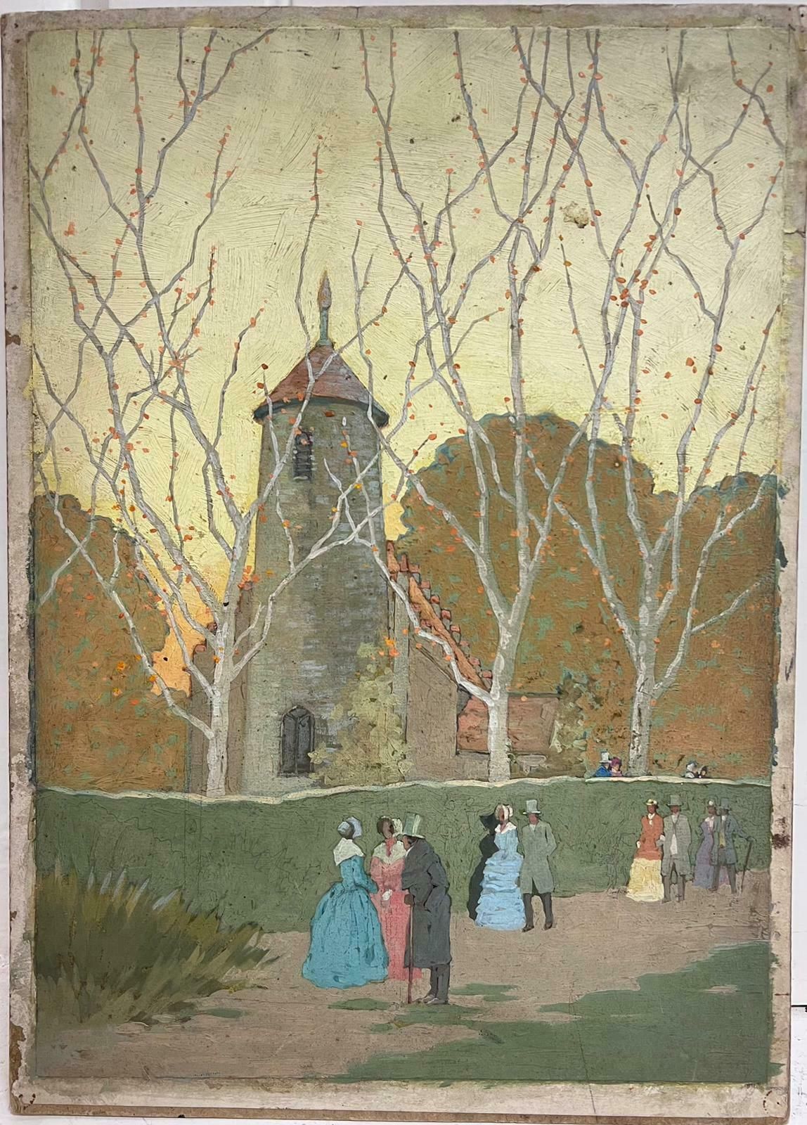 Frank Duffieldbritish Mid 20th Century Impressionist Painting Elegant Figures Gossipingmid 20th Century photo furniture