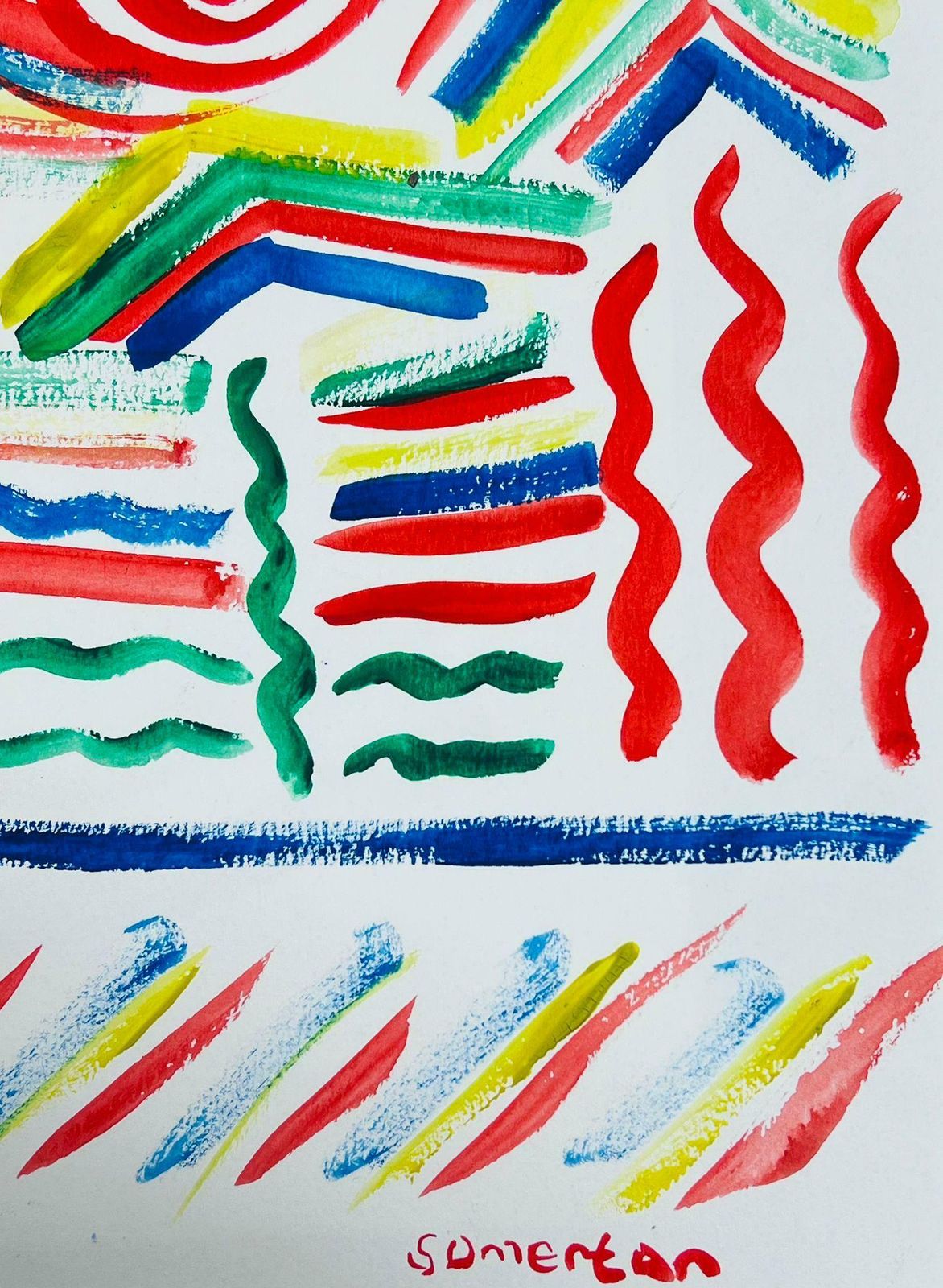 Robert Somertonabstract Expressionist British Original Watercolor Painting Landscapec. 2022 photo furniture
