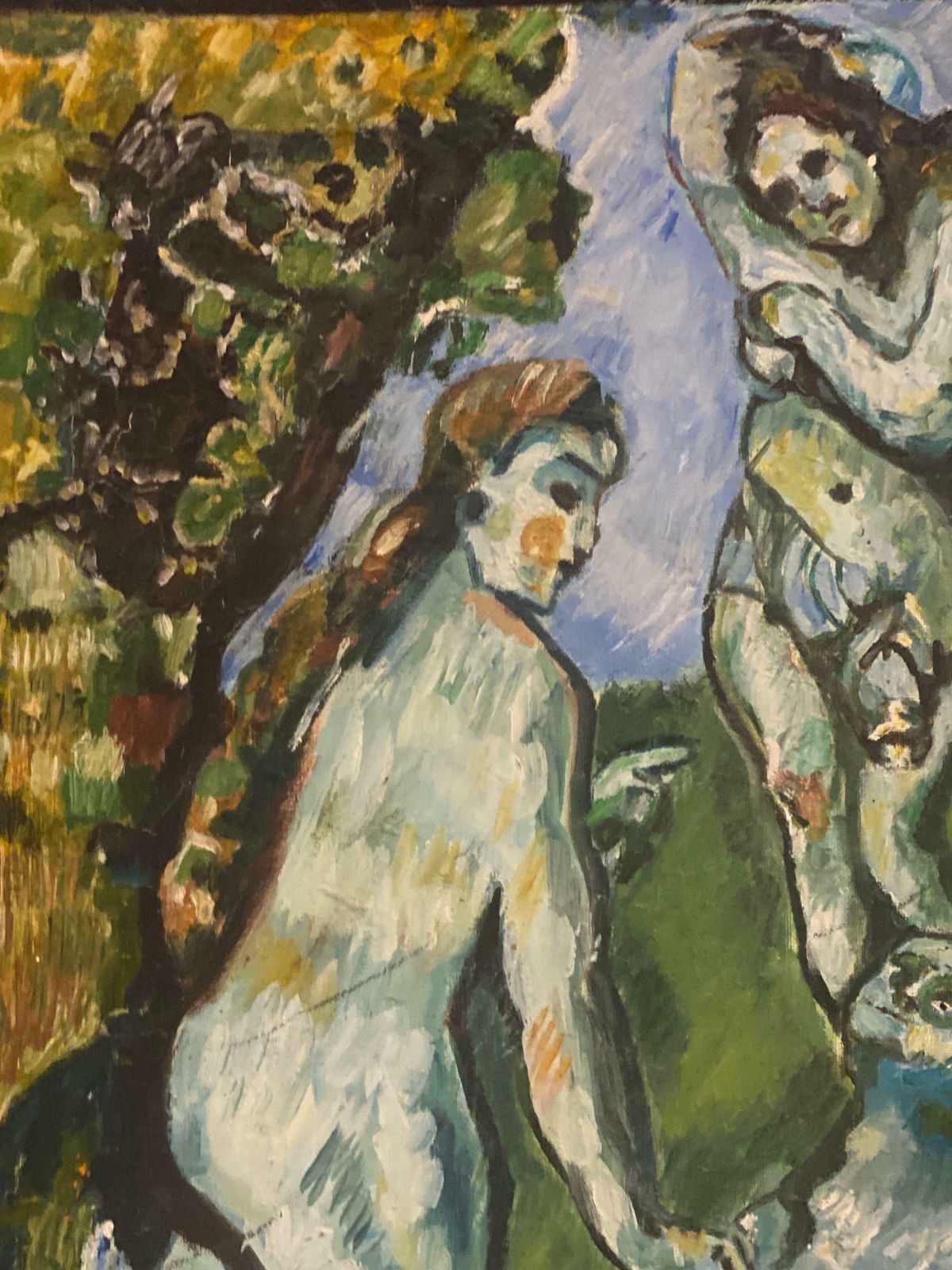 French Expressionistlarge French Expressionist Oil Painting Nude Bathers In Woodlandmid Century photo 1539.0