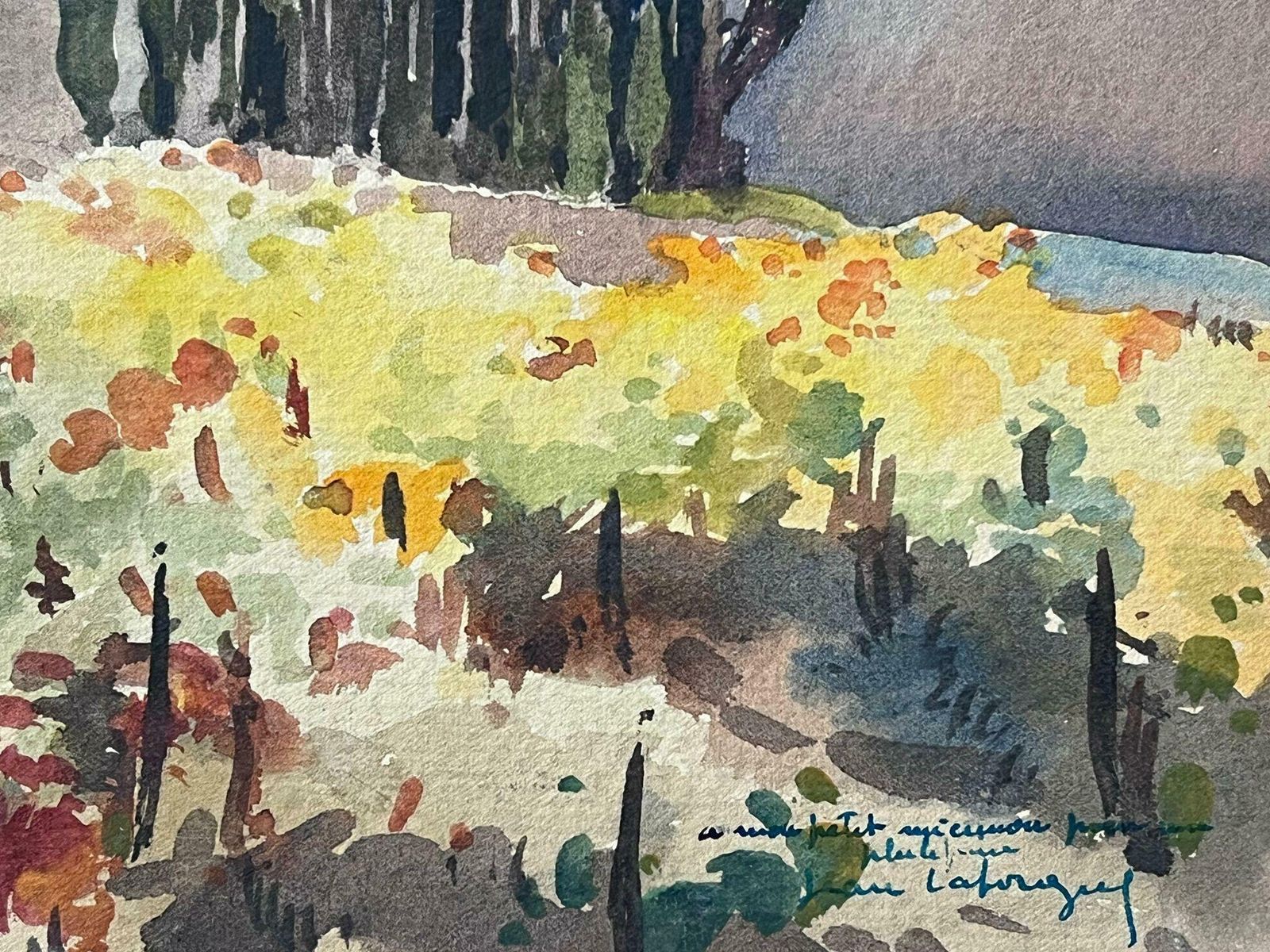 Jean Laforguemid 20th Century French Post Impressionist Signed Painting Provence Chateau photo for sale
