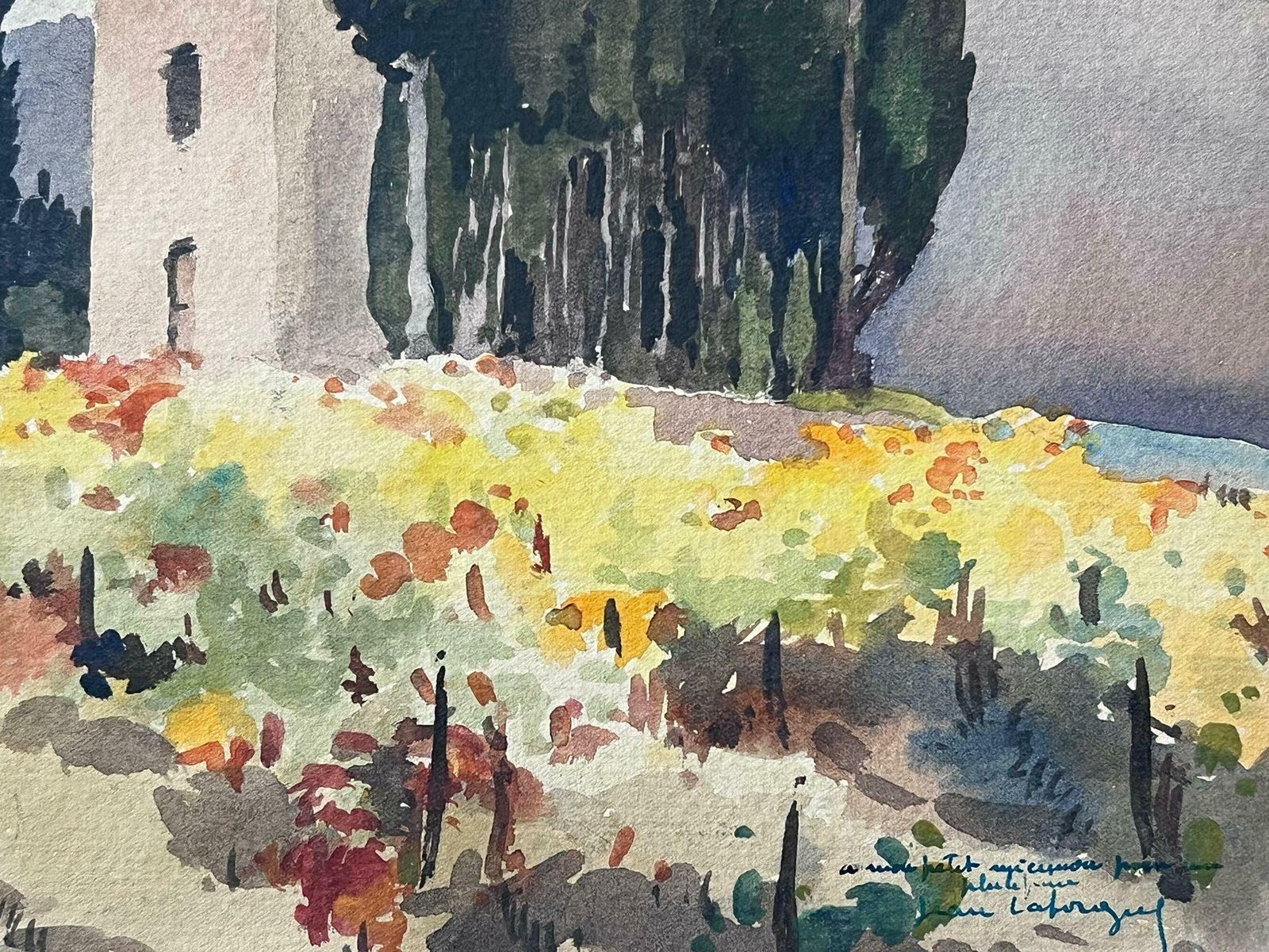Jean Laforguemid 20th Century French Post Impressionist Signed Painting Provence Chateau photo Art