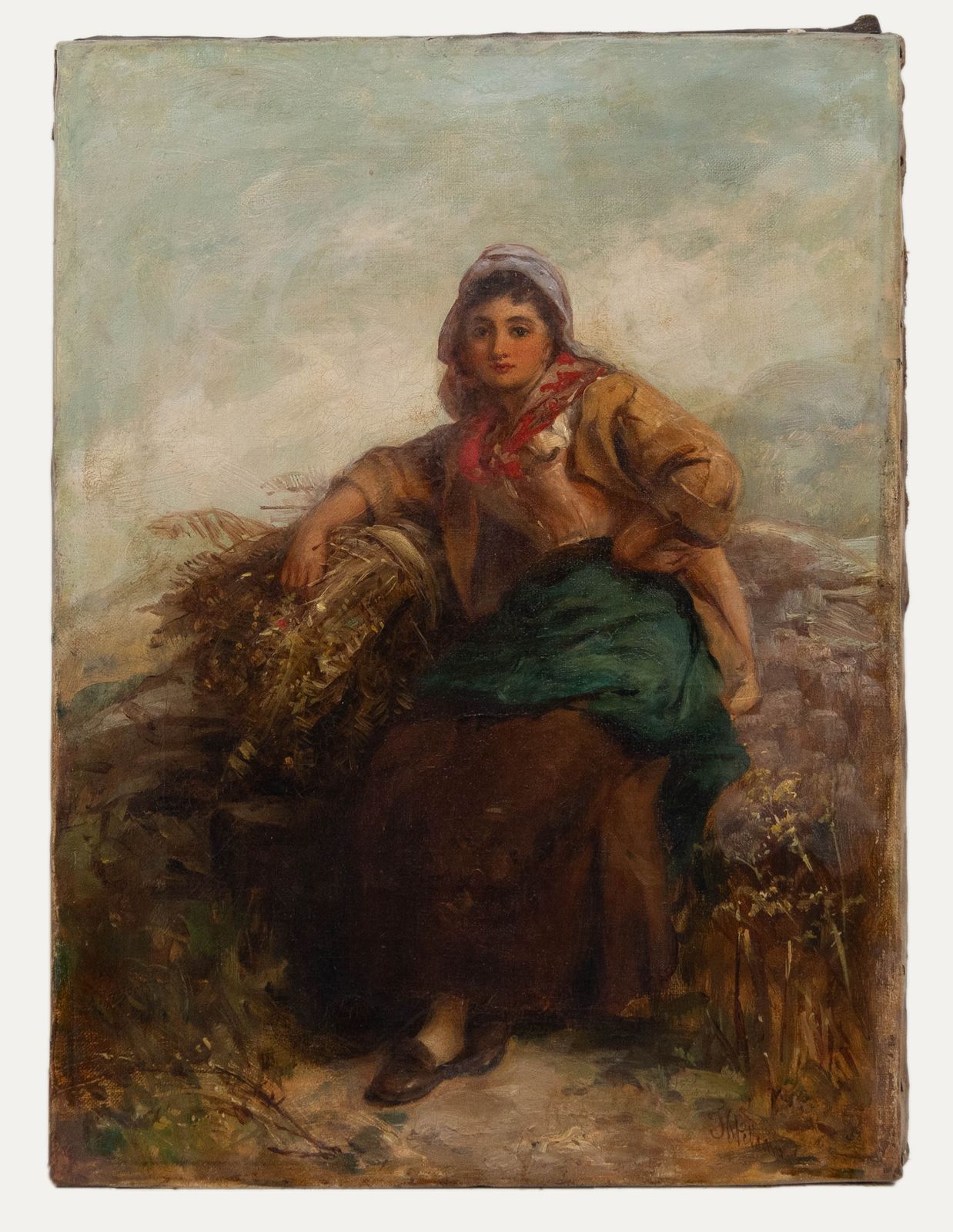 Thomas Kent Pelham (Fl.1860 1891) Late 19th Century Oil, After The Harvest photo furniture