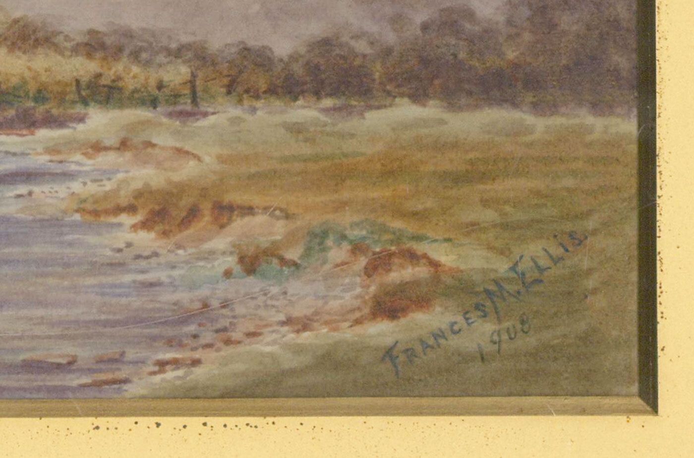 Frances M. Ellis Framed 1908 Watercolour, Highland Landscape With Lake photo Art