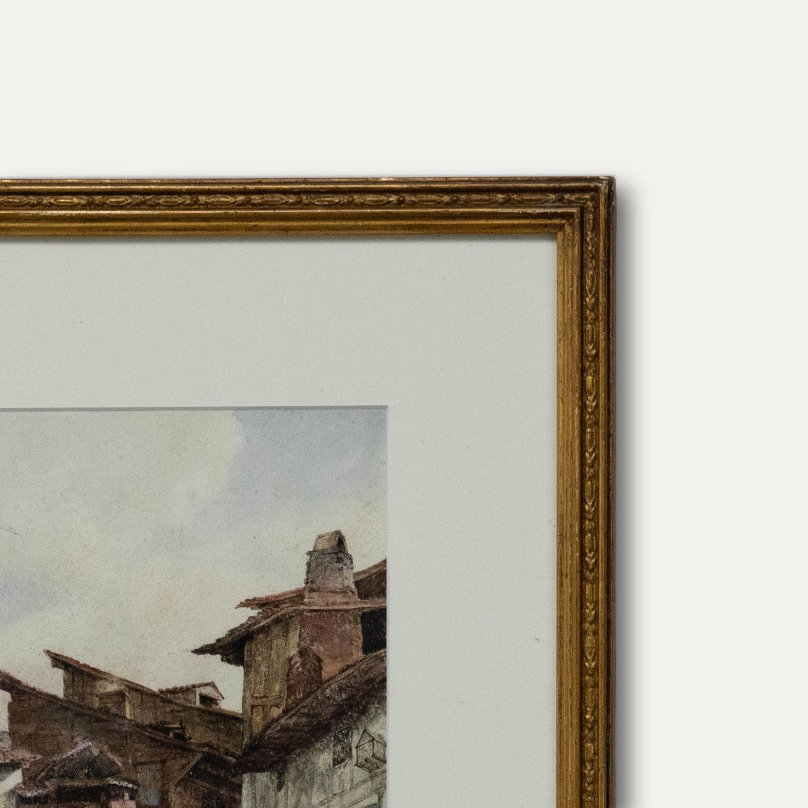 Jean Marie Oscar Gue (1809 1877) 1832 Watercolour, Busy Town Scene photo 401.0