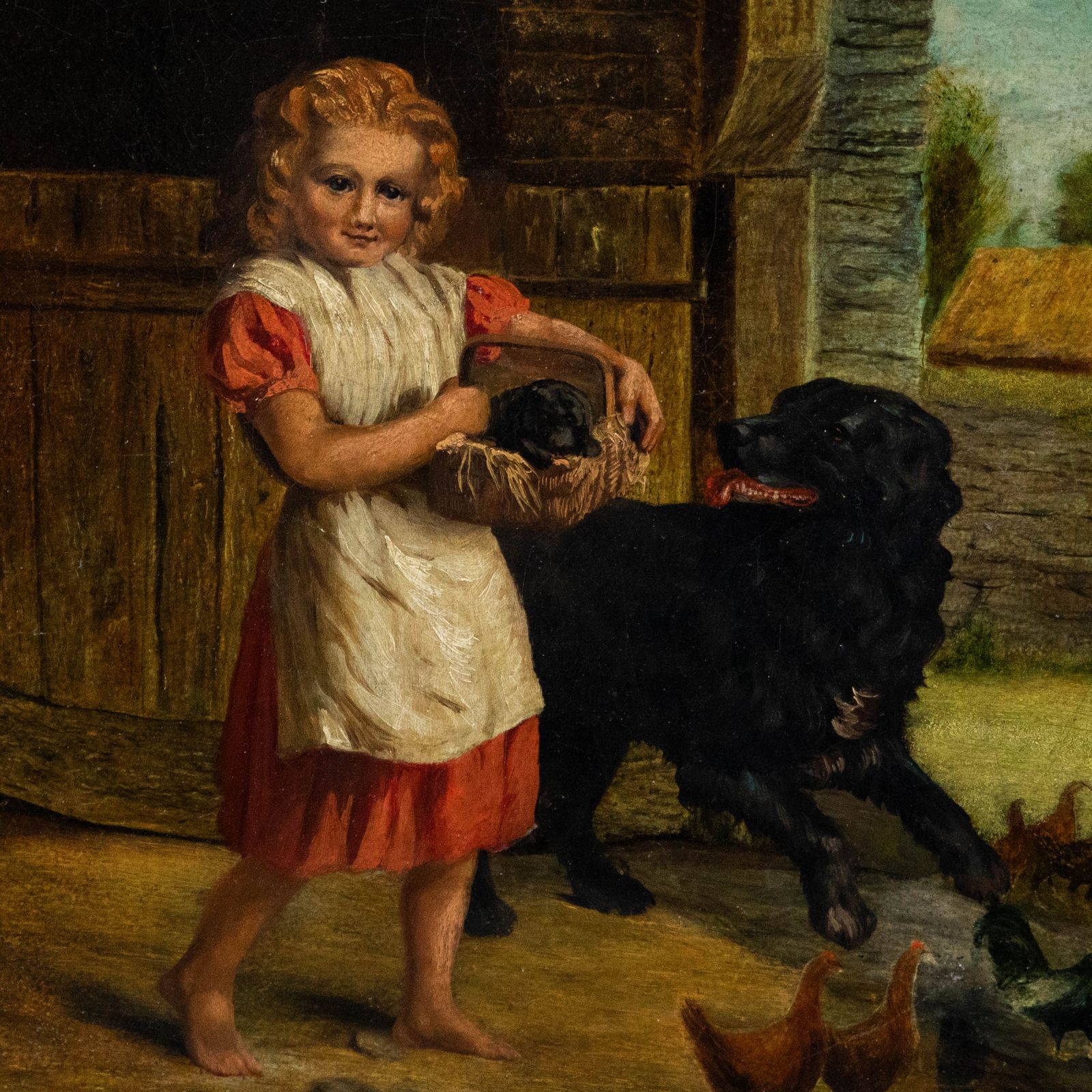 Late 19th Century Oil A New Puppy photo Art