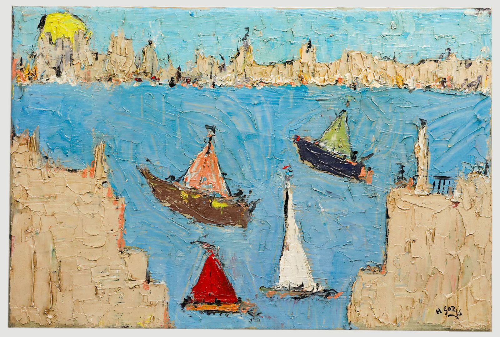 Follower Of Henryk Gotlib  1967 Oil, Leaving The Harbour