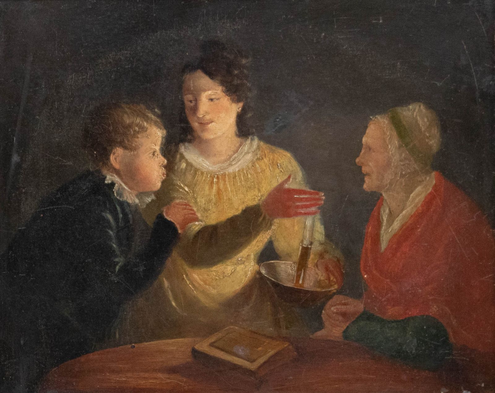 After Rolinda Sharples (1793 1838) Fine 19th Century Oil, Blowing The Candle photo furniture