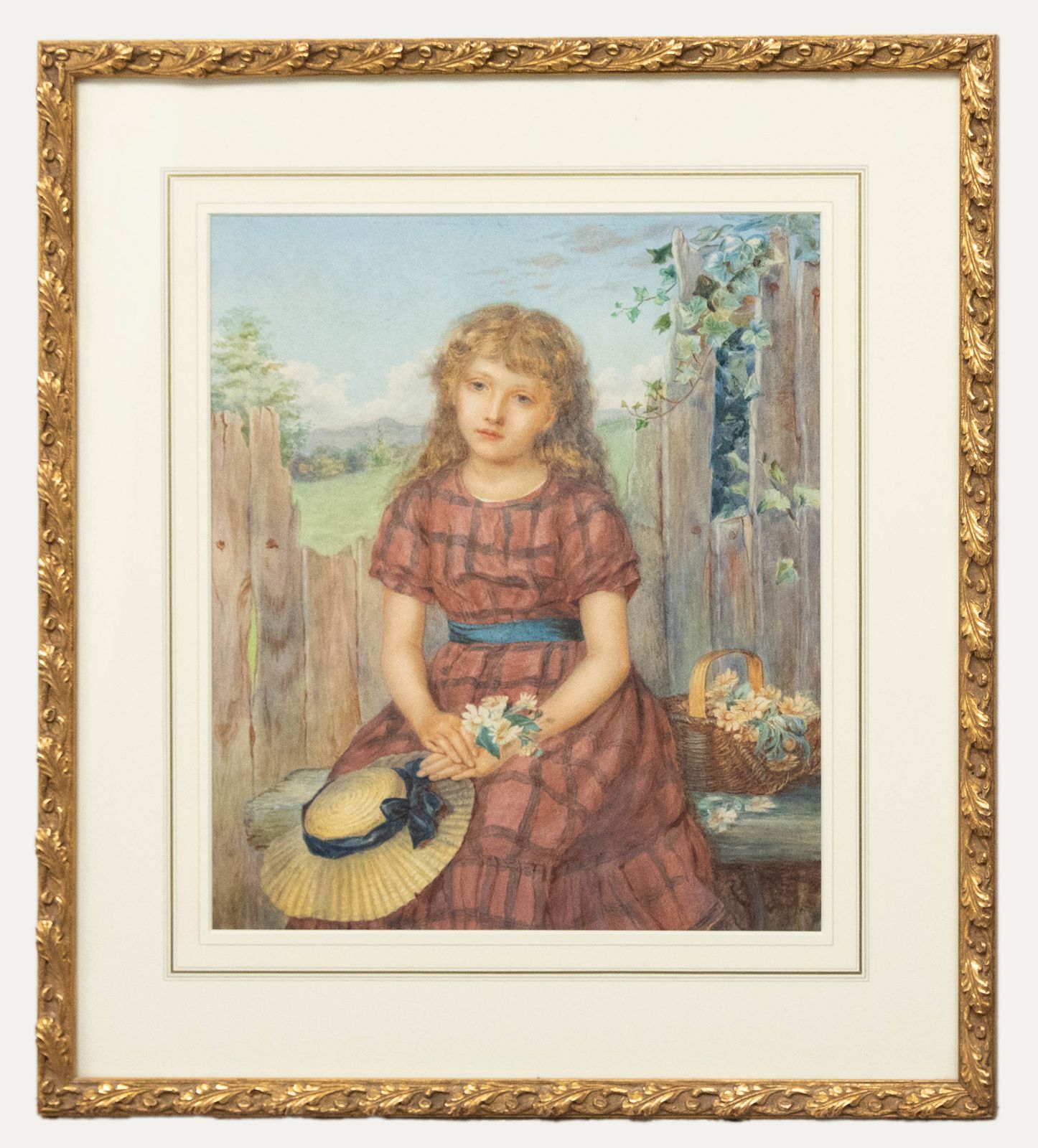 Neville Stephen Lytton (1879 1951) Watercolour, Flower Girl 82