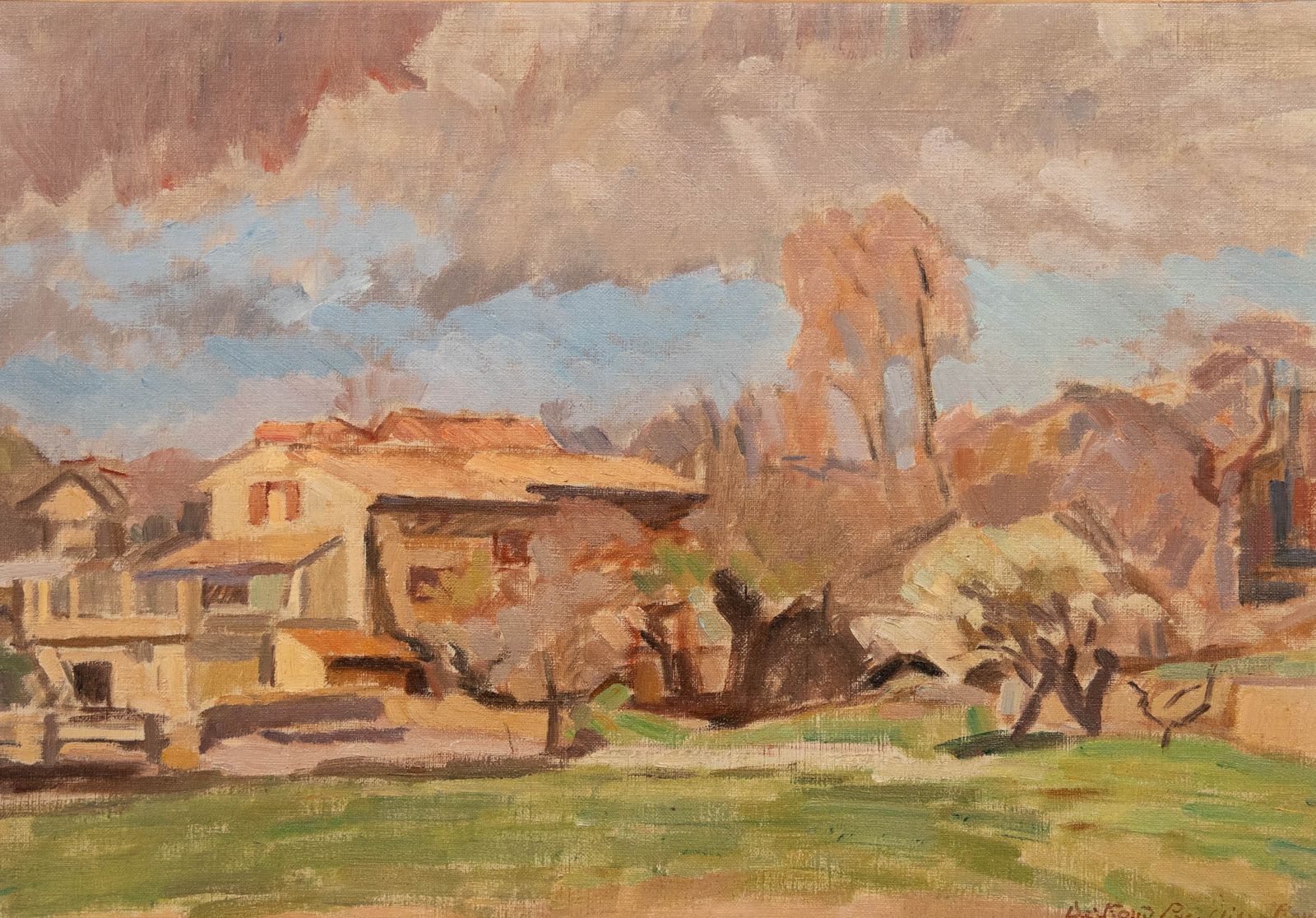 Bertrand Py (1895 1973) Mid 20th Century Oil, Plou, France photo furniture