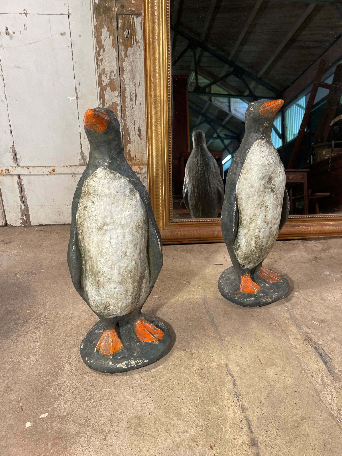 photo for sale Fabulous Pair Of Antique French Decorative Penguins Circa 1920