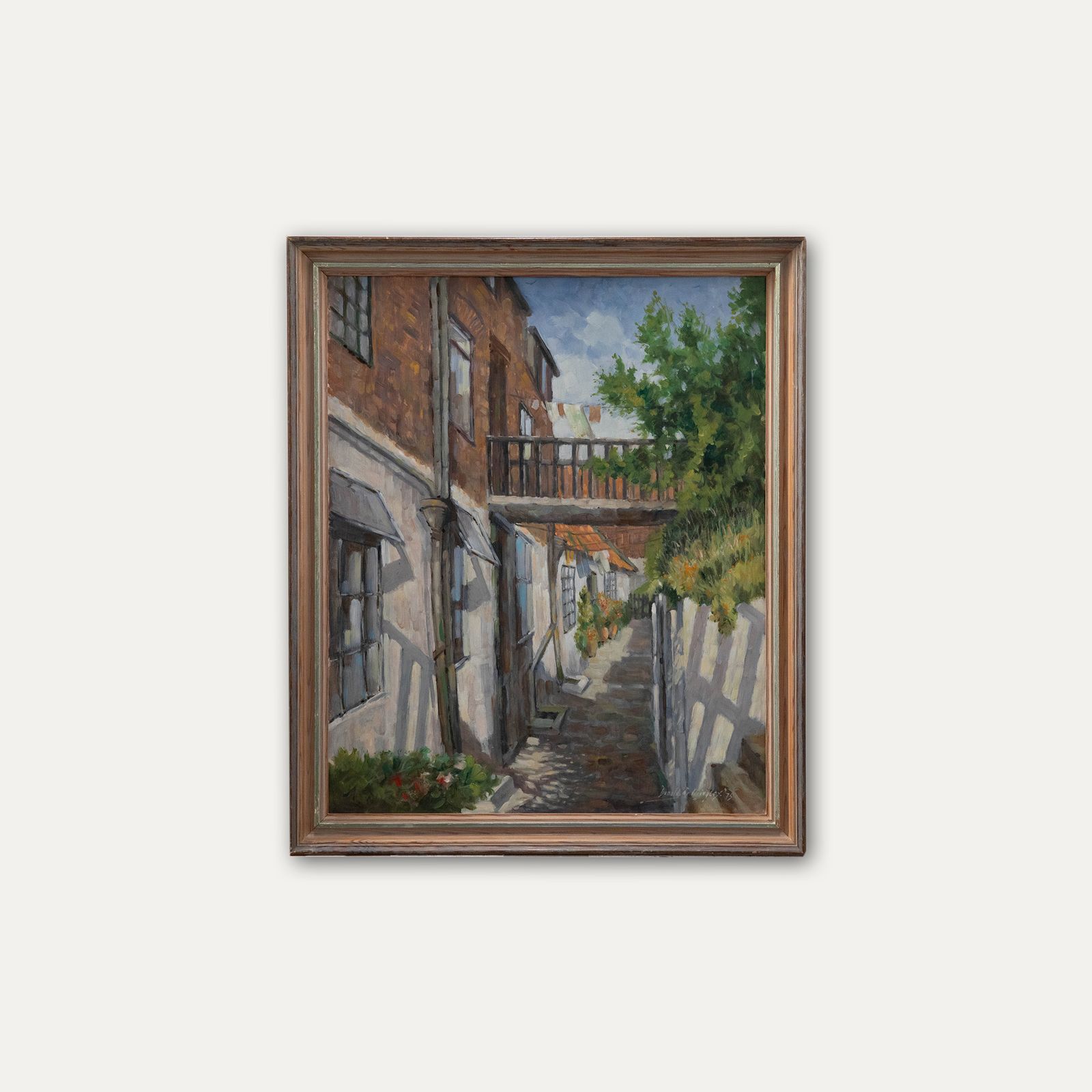 Donald Gray Midgely (1918 1995) Framed Oil, Street In Robin Hood's Bay photo buy