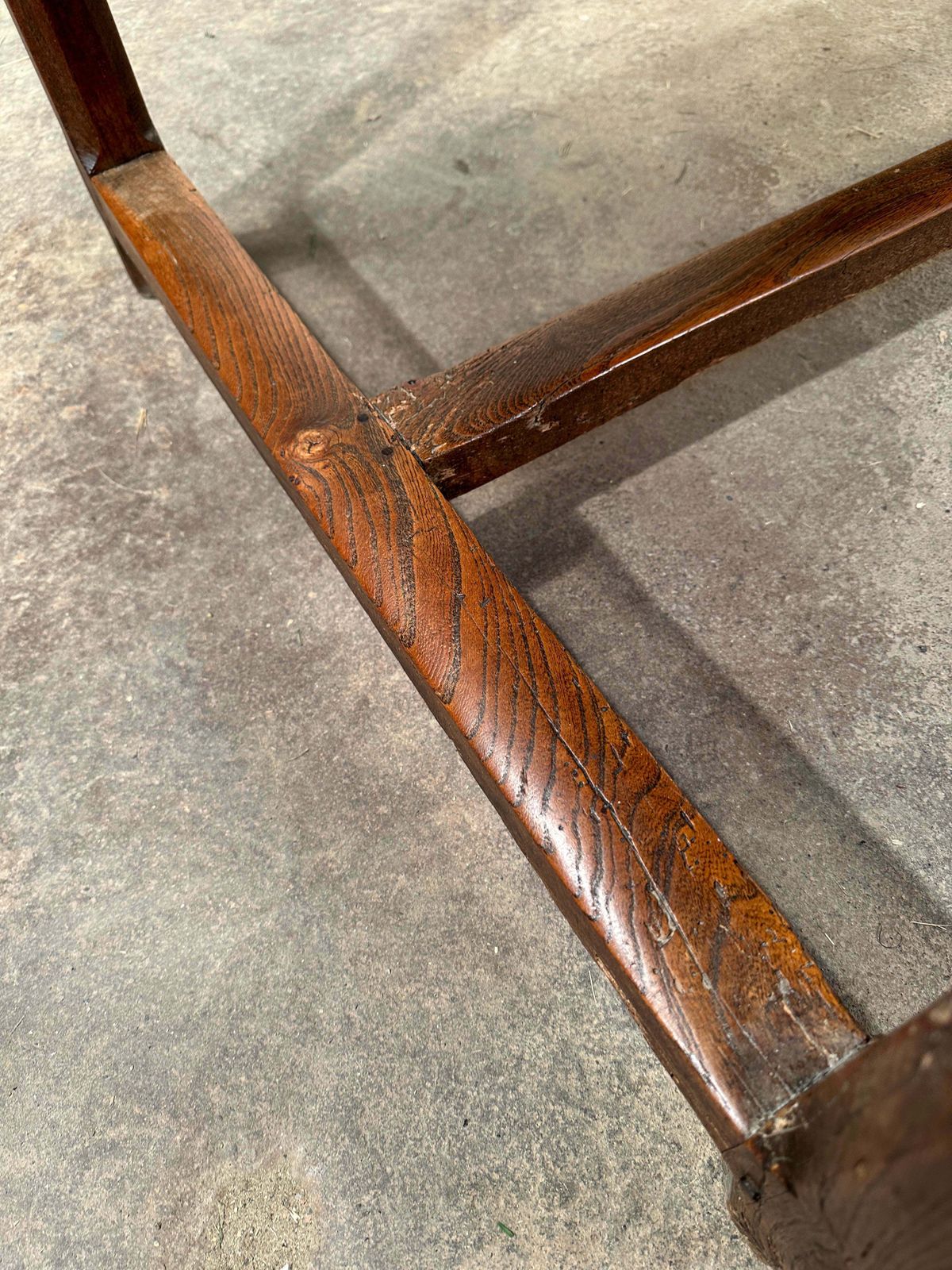 photo furniture Antique French Provincial Farmhouse Elm Kitchen Table Circa 1840