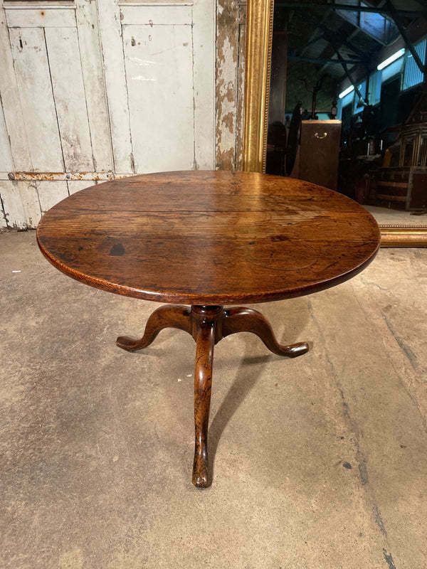 Antique Georgian Country House Oak “Bird Cage” Tilt Top Wine Table Circa 1780 photo vintage