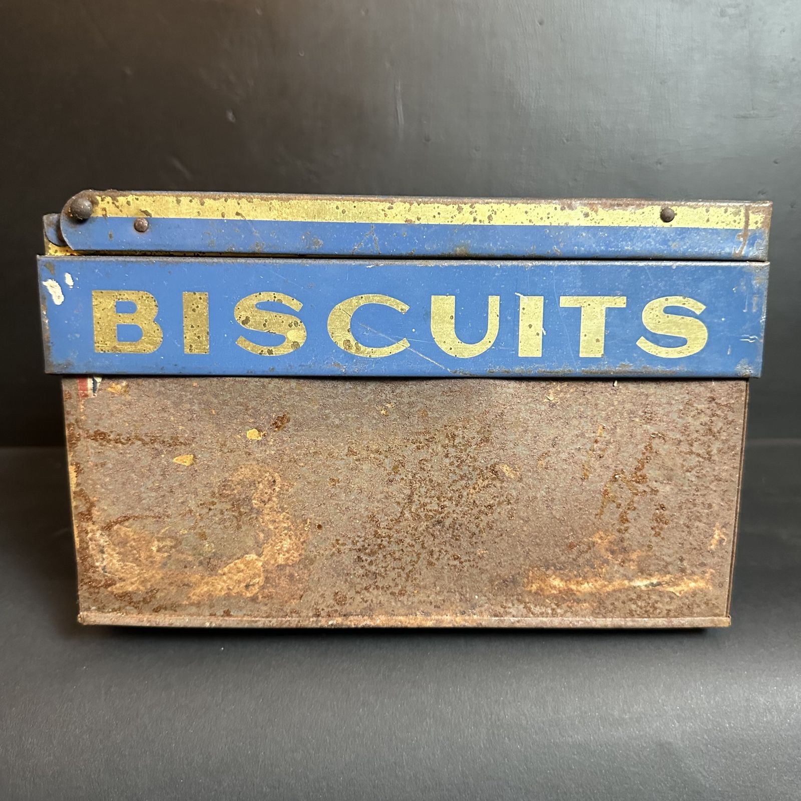 photo vinterior “Damoisseau Montreau” Biscuit Shop Display Hinged Tin |French Antique|Original Glass