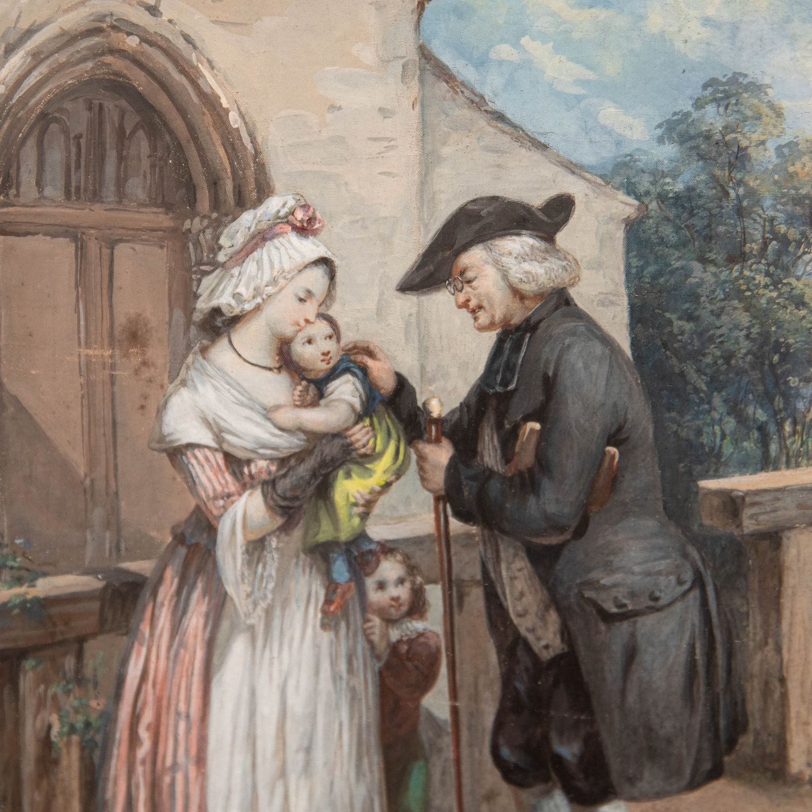 Benjamin Eugene Fichel (1826 1895) Late 19th Century Gouache, God's Children photo Art