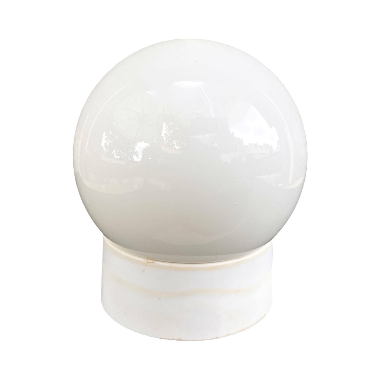 White Spherical Wall Lamp, Elektrosvit Nové Zámky, Czechoslovakia, 1960s. photo furniture