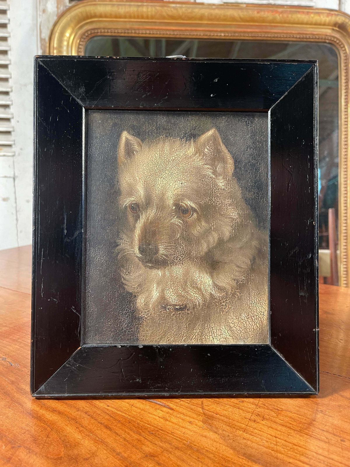 A Stunning & Rare Antique Georgian Oil On Panel Painting By Renowned Animal Painter William Barraud Depicting A Griffon Hunting Terrier/Dog All Origin photo buy