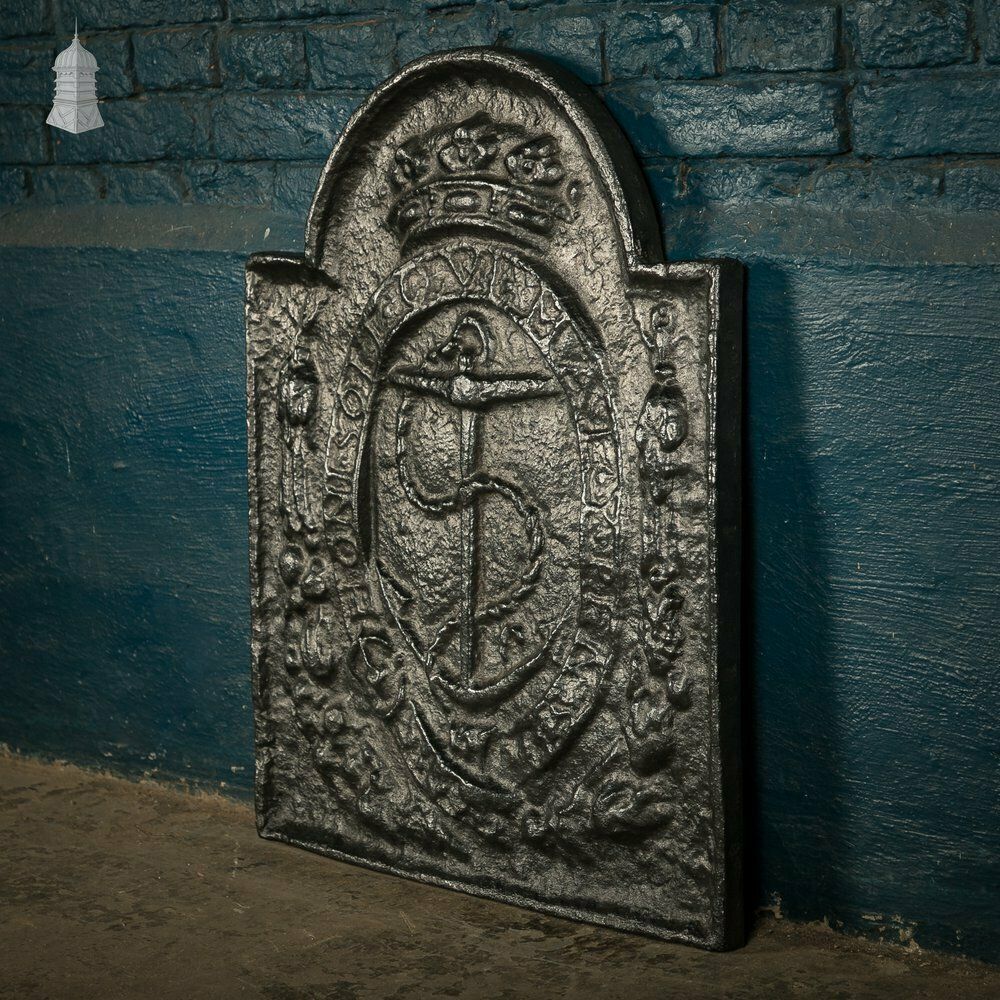 Maritime Fire Back, Cast Iron Backplate photo for sale