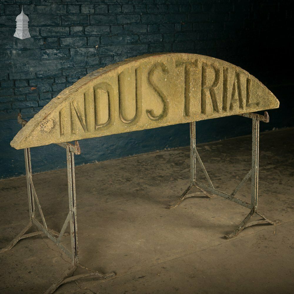 Industrial Door Head, Carved Stone Arched Overdoor Sign photo furniture