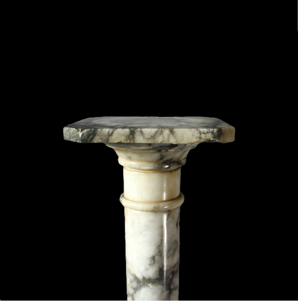 White Marble Pedestal Column, 1950s photo 690.0