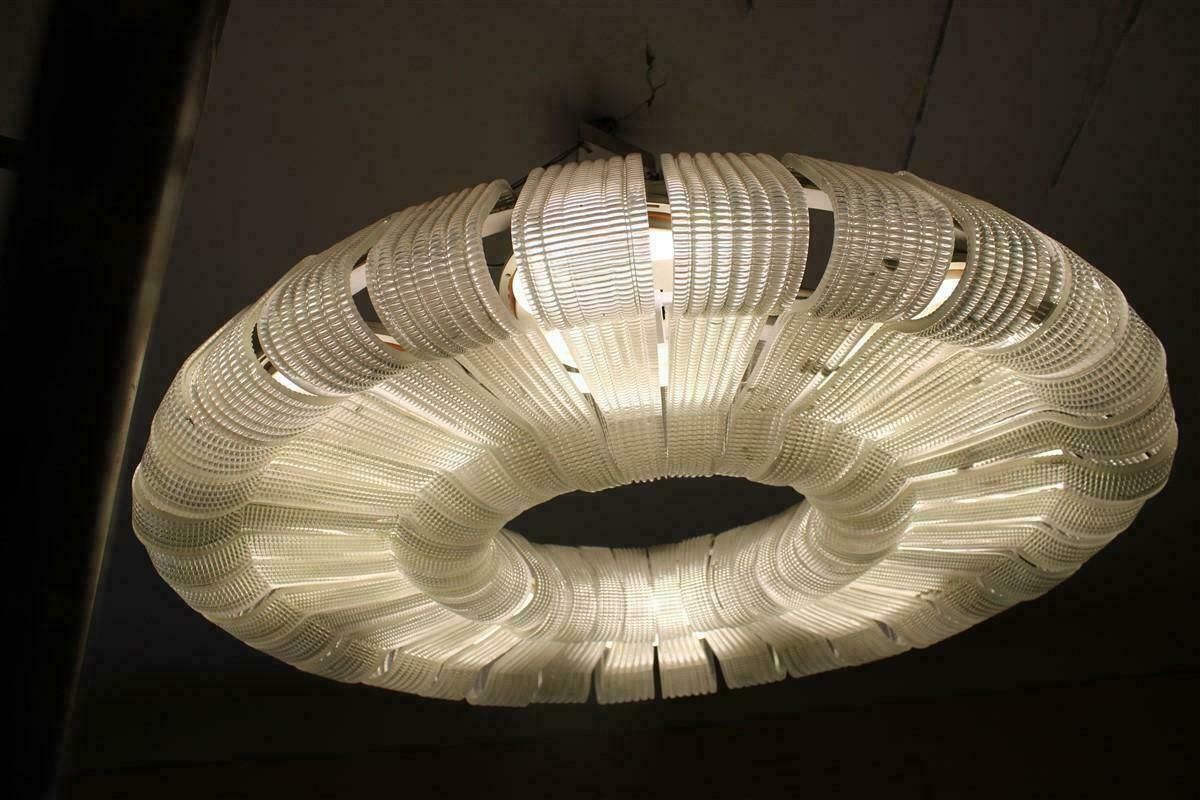 Large And Rare Murano Chandelier Venini Carlo Scarpa 1930 Donut Made In Italy photo vinterior
