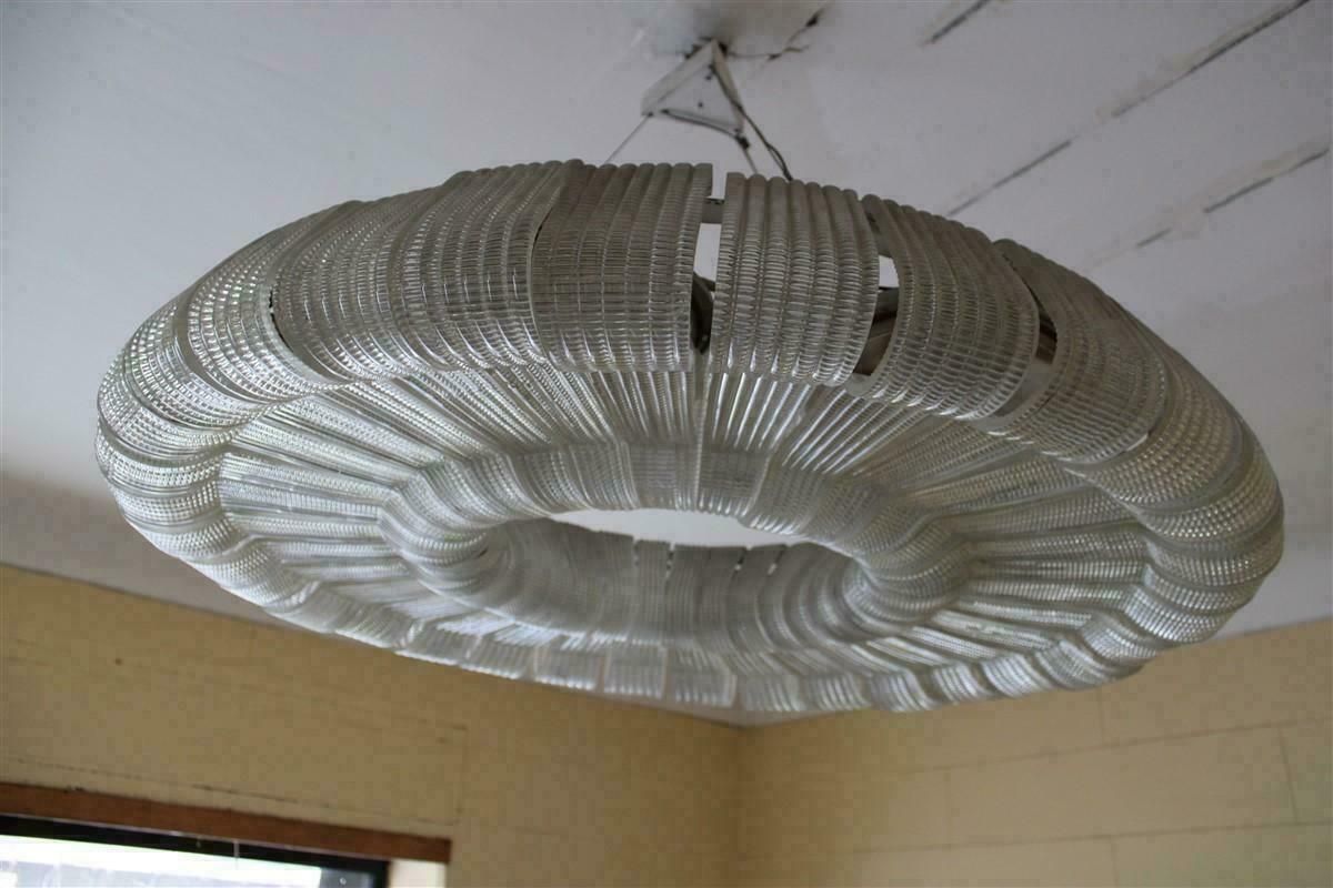 Lighting Large And Rare Murano Chandelier Venini Carlo Scarpa 1930 Donut Made In Italy photo