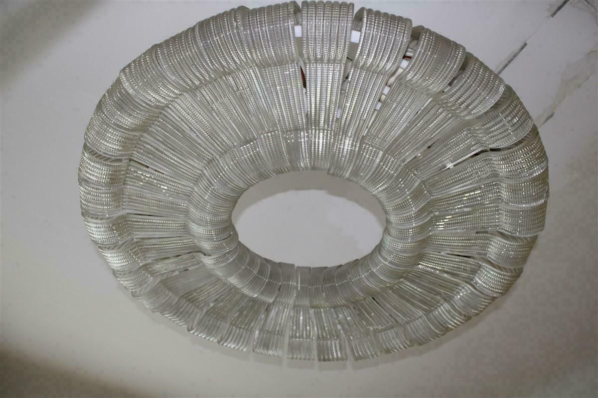 photo vinterior Large And Rare Murano Chandelier Venini Carlo Scarpa 1930 Donut Made In Italy