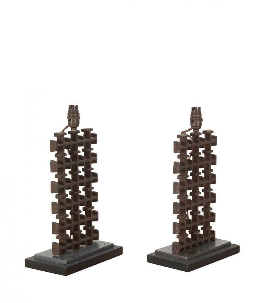 Pair Of 19th Century Lamps Converted From Metal Fragments photo Lighting