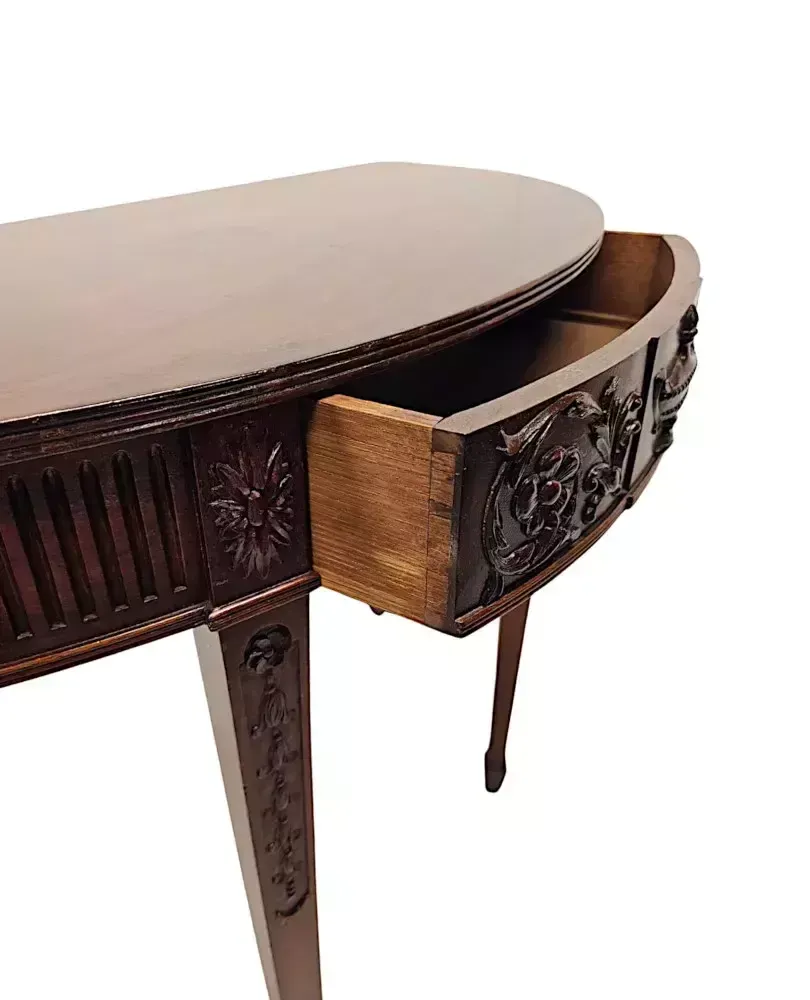 A Very Rare Pair Of Late 19th Century Adams Design Demi Lune Side Or Console Tables photo vintage