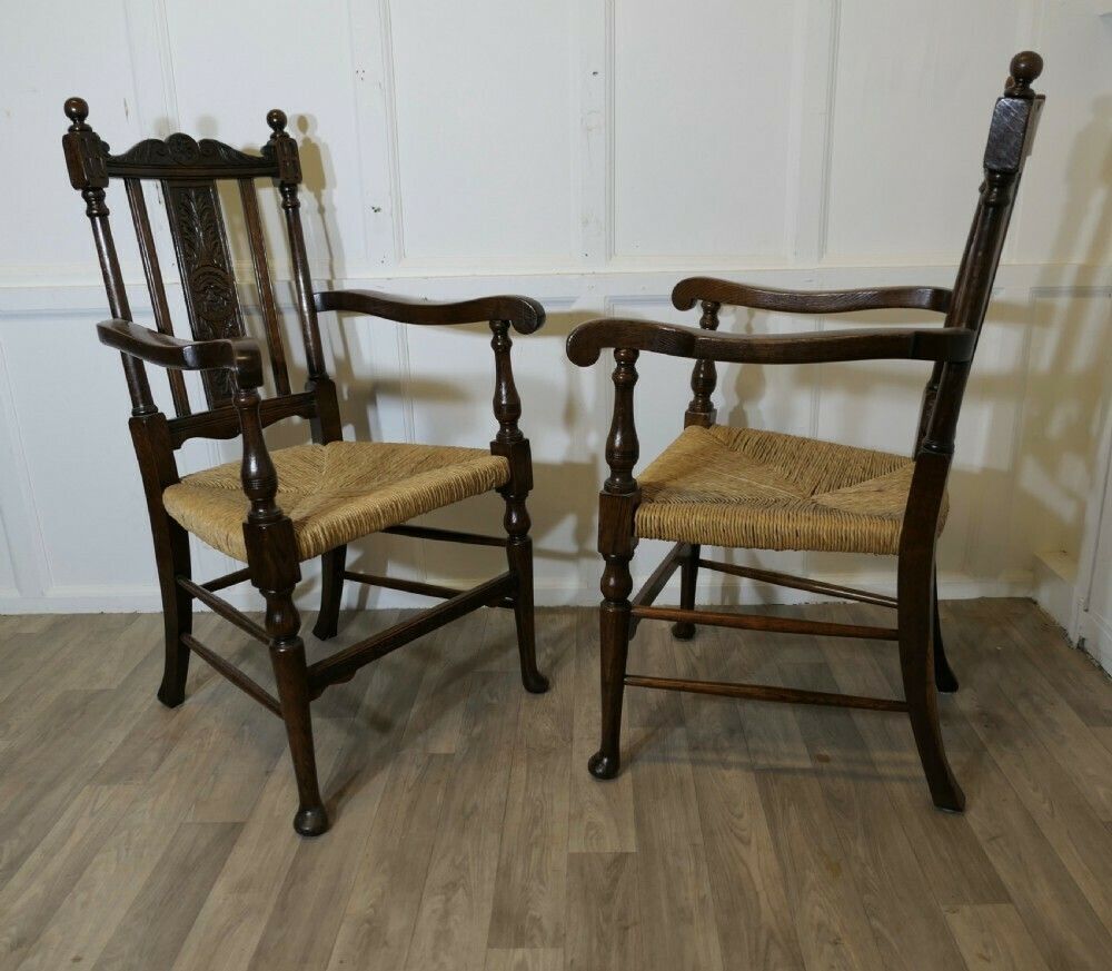 Pair Of Excellent Quality Gothic Carved Oak Carver Chairs photo buy