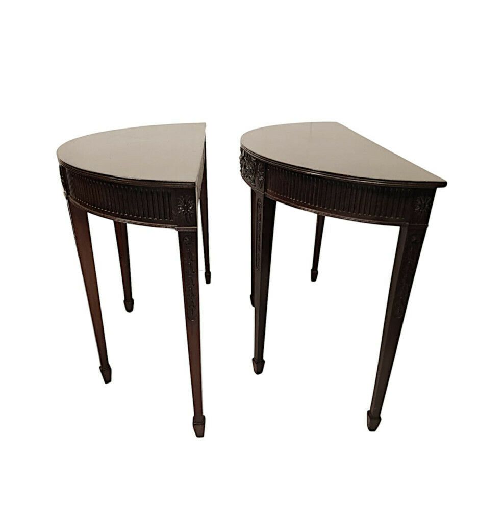photo furniture A Very Rare Pair Of Late 19th Century Adams Design Demi Lune Side Or Console Tables