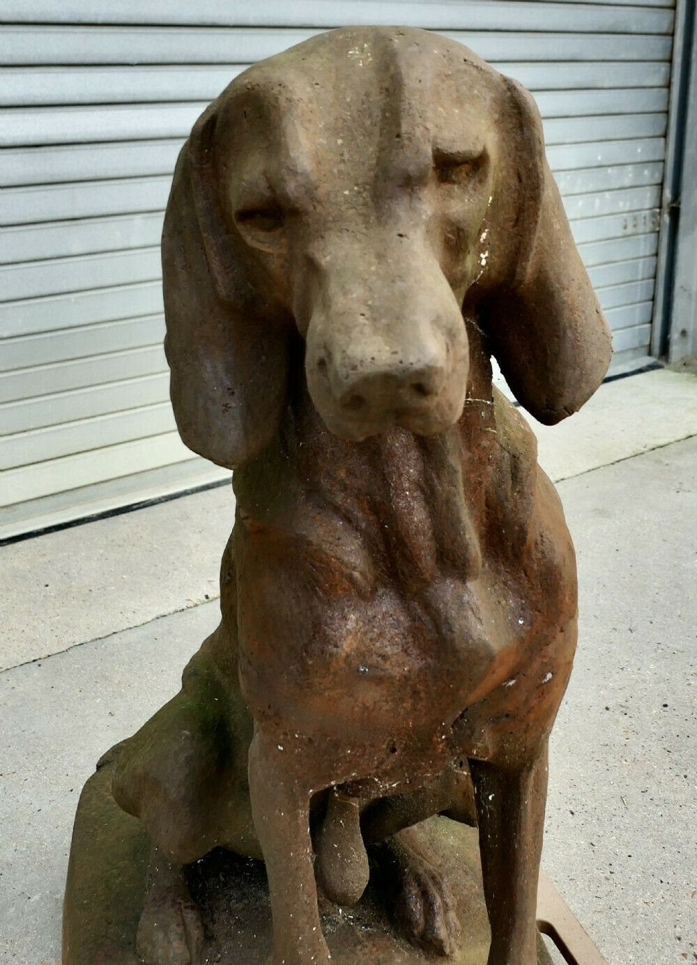 Cast Iron Statue Of A Seated Hunting Dog photo furniture