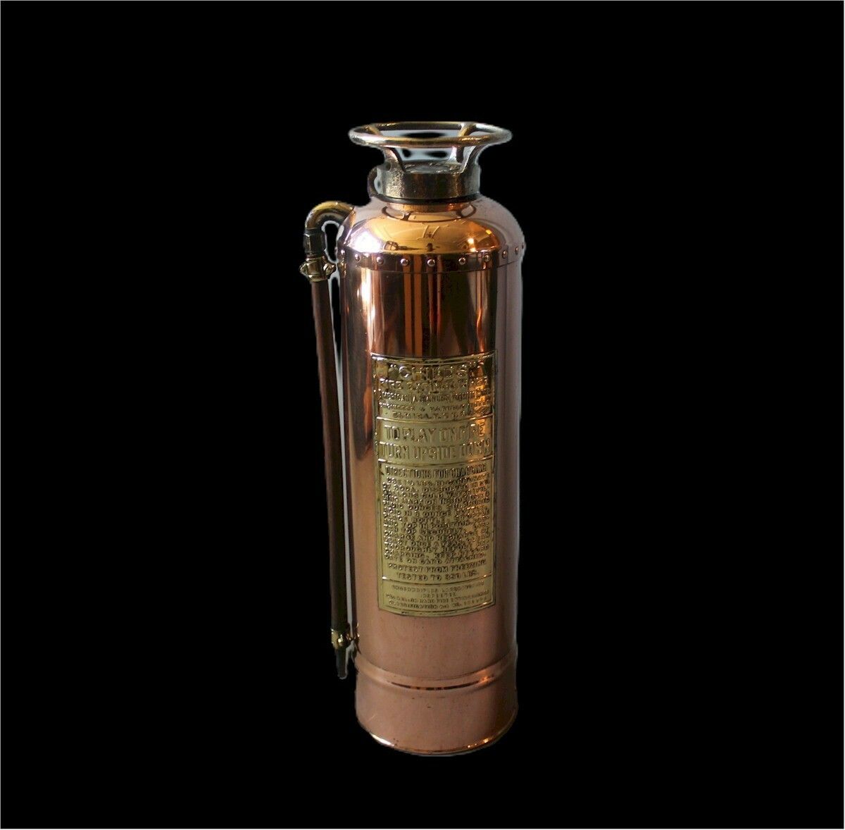 American Polished Brass Fire Extinguisher 1920's photo buy