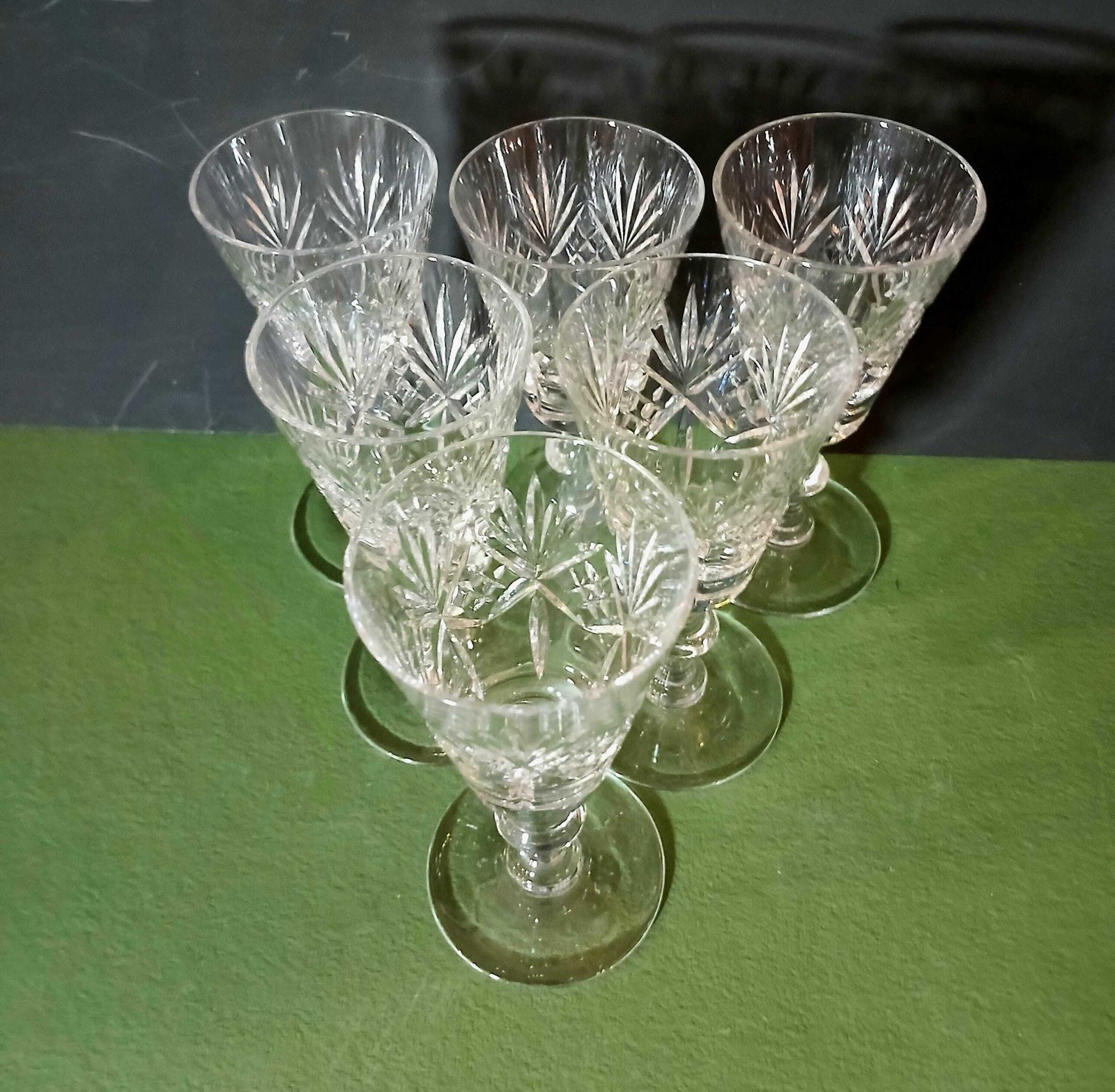 A Vintage Set Of 6 Edinburgh Crystal Embassy Pattern Small Wine Or Sherry Glasses, 5 1/4 Inches, 1990s photo 64.0