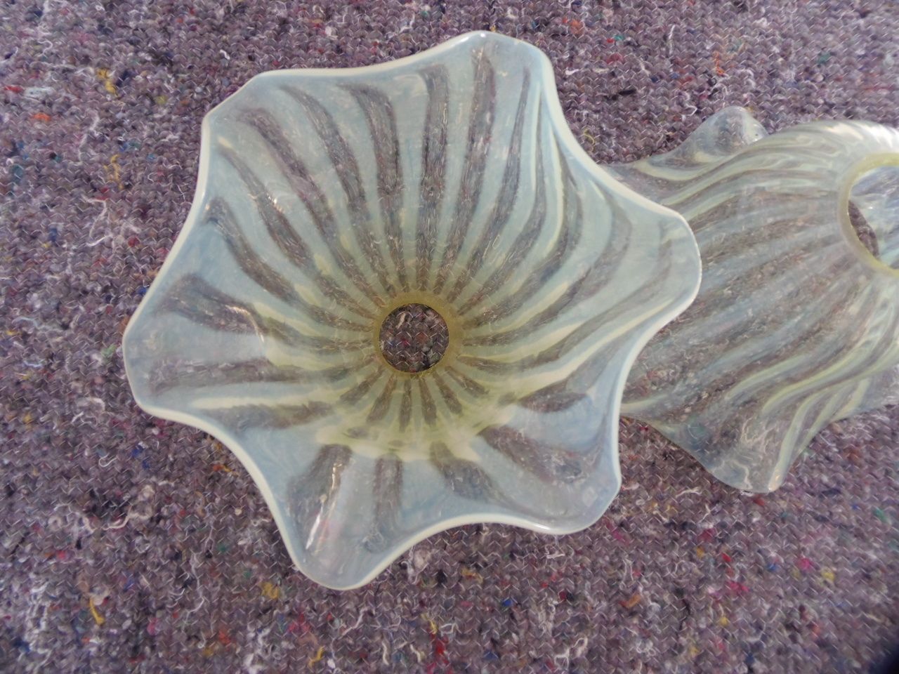 photo for sale Vaseline Glass Shades .A Pair .