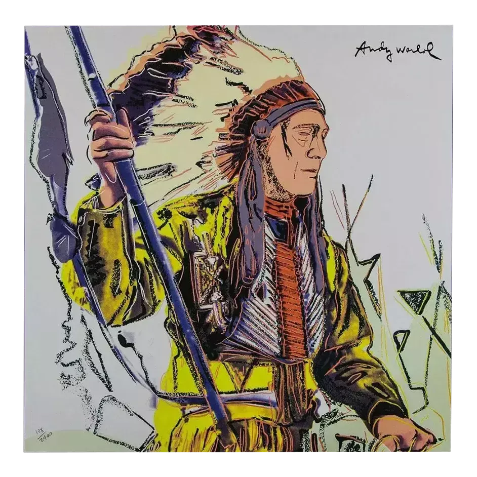 1986 Carnegie Museum Of Art Andy Warhol „War Bonnet Indian" Lithograph