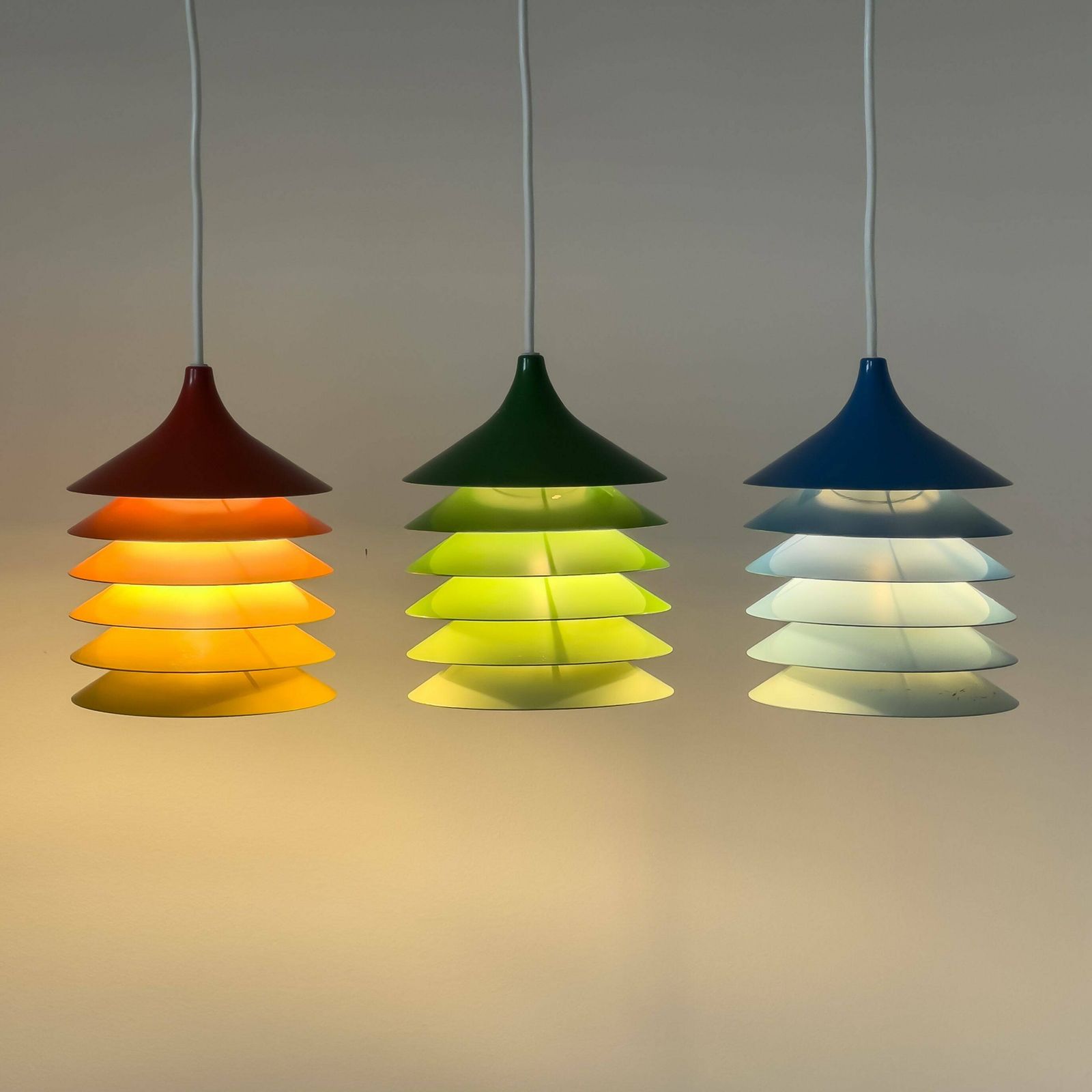 Colourful Trio Of Vintage Ikea Lamps By Bent Boysen photo furniture