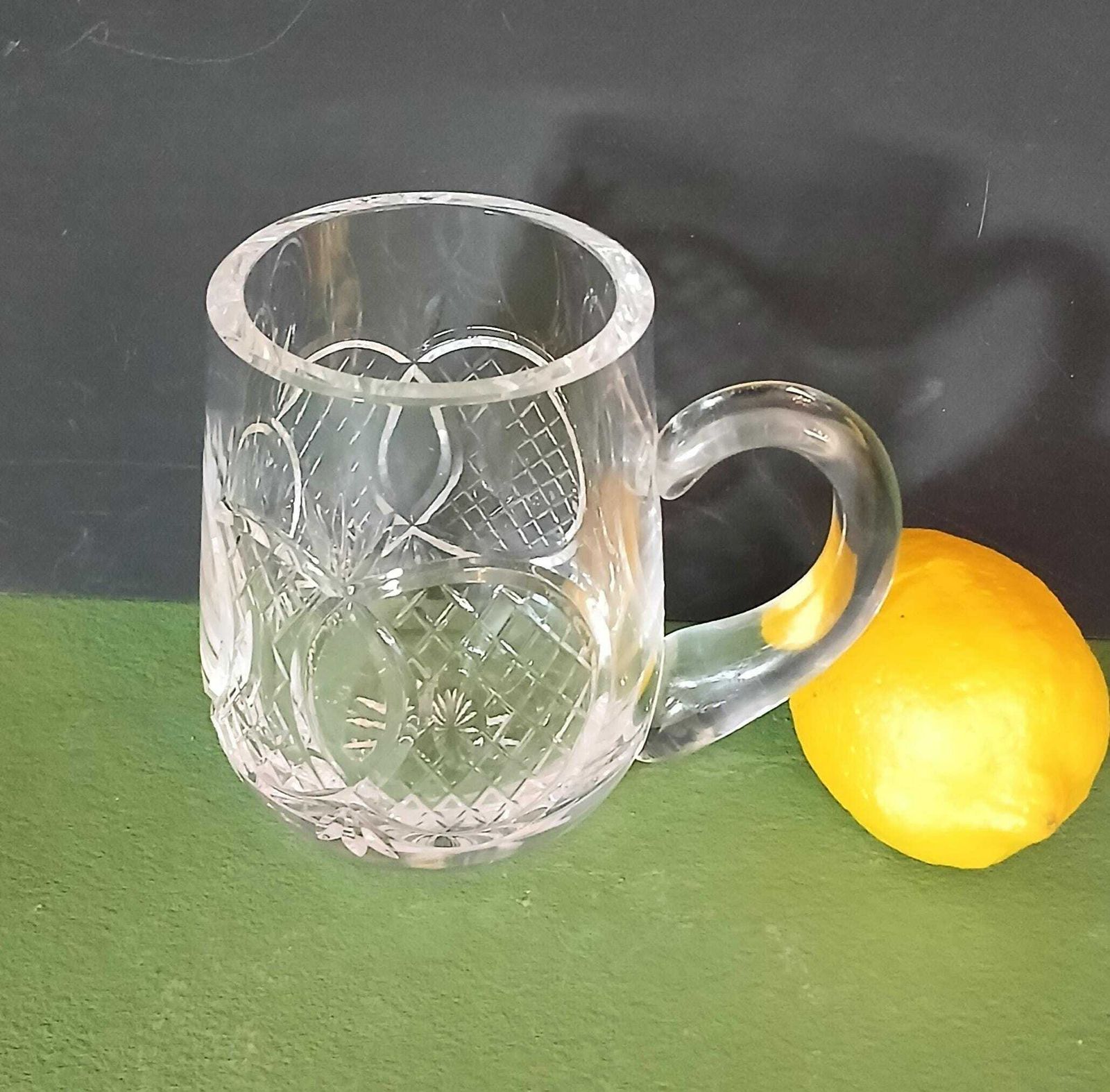 A Vintage Waterford Crystal 14oz Barrel Tankard In Gina Cut, Beautiful Irish Lead Crystal, 1980s