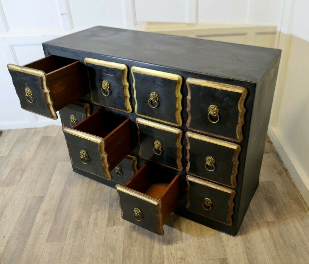 Black And Gold Haberdashery Draper Shop Cabinet photo vinterior