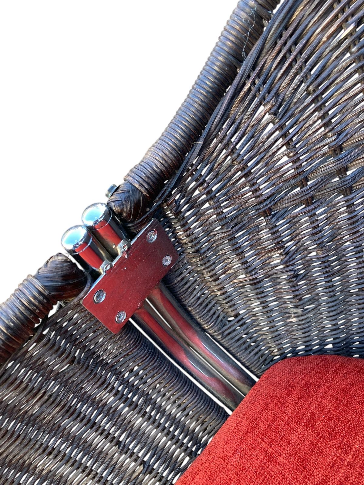 photo for sale Pair Of Late 20th Century Pieff Wicker And Chrome Venus Chairs
