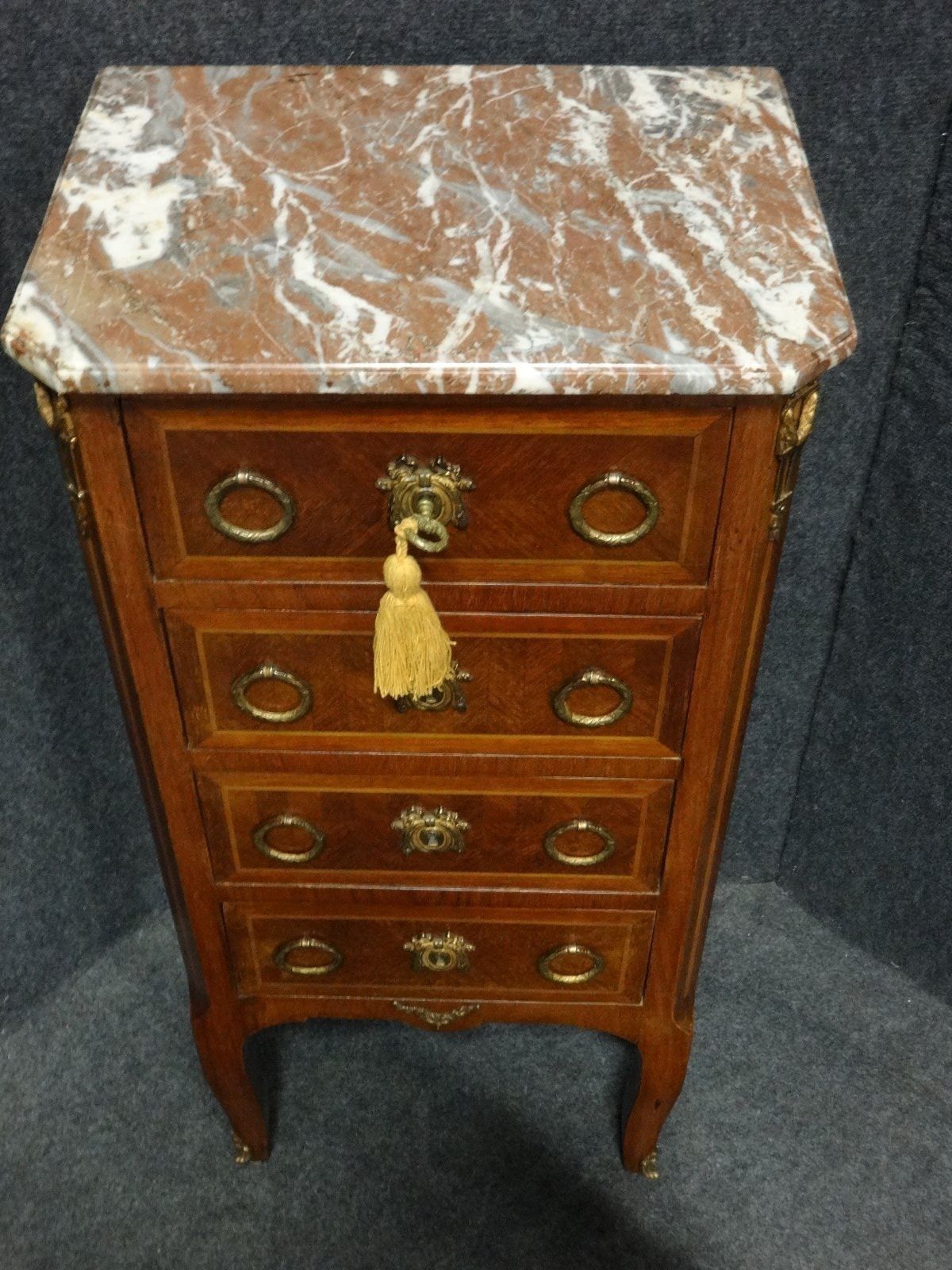 Very Good French Tulipwood Chest Of Four Drawers photo 695.0