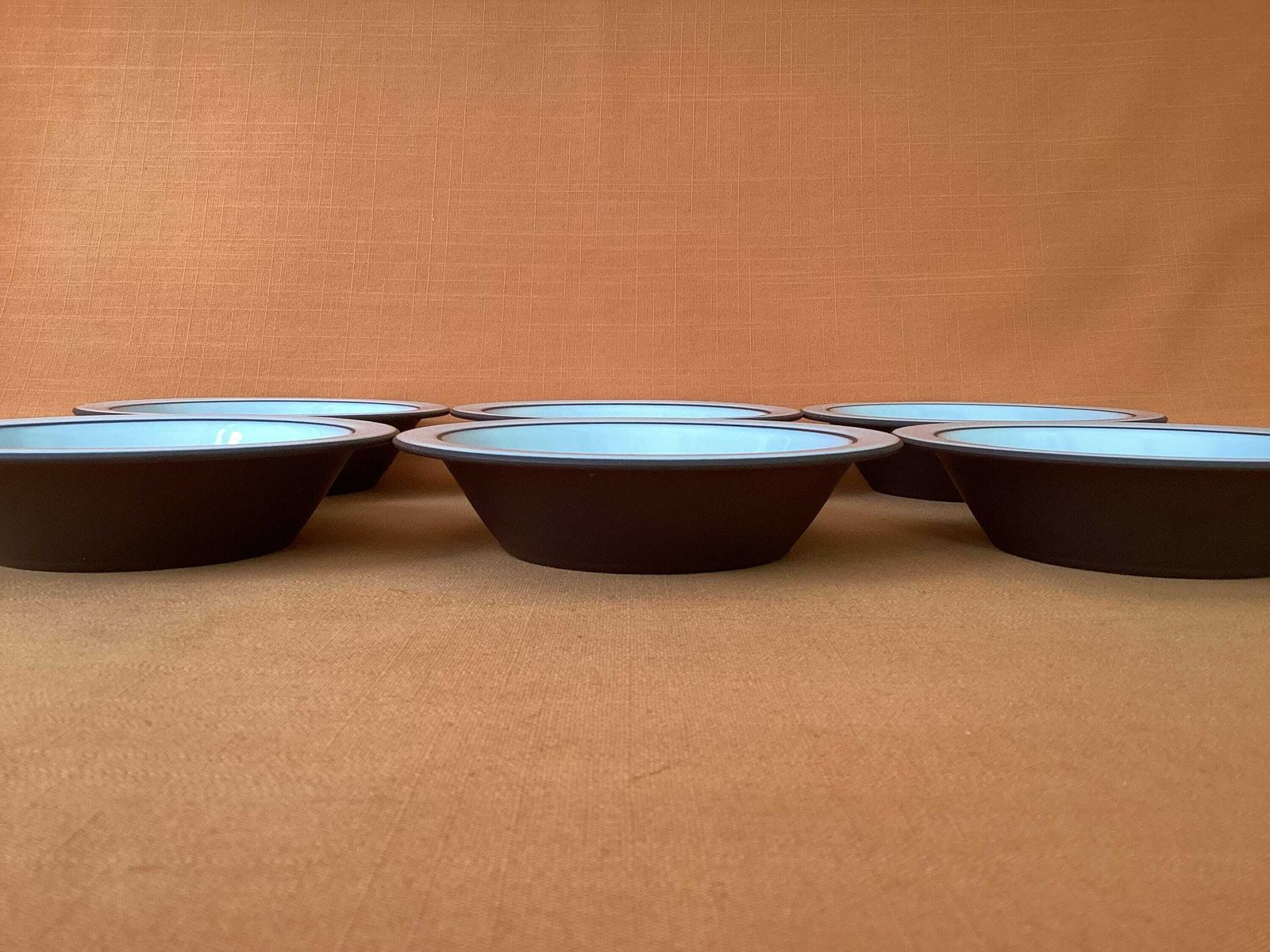 1970s Hornsea Charisma Rimmed Soup/Cereal Bowls (Set Of 6), Hornsea Charisma Cereal Bowls, 6.5” Diameter, Retro Hornsea Pottery photo Home Decor