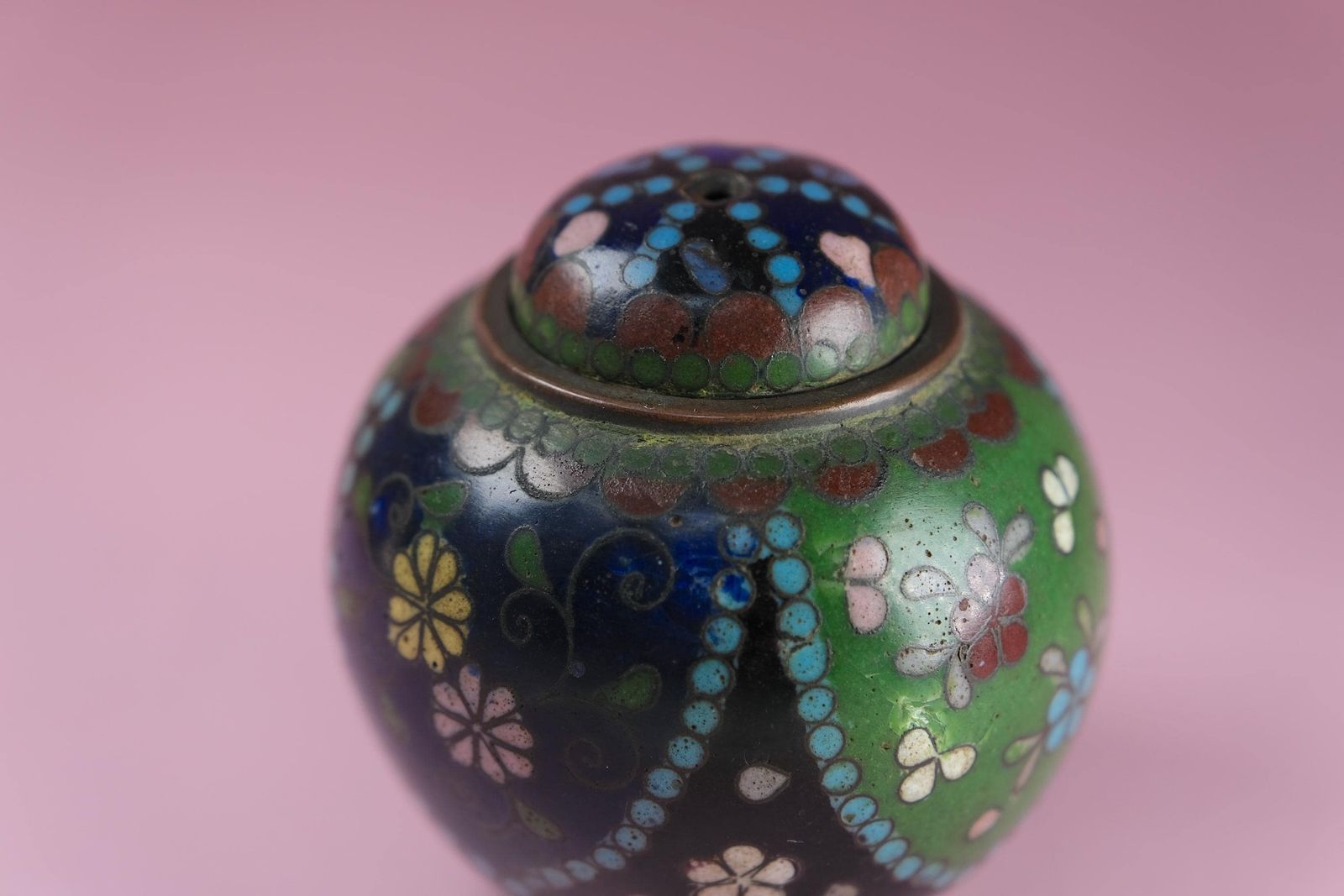 Antique Meiji Period Japanese Koro Bronze Cloisonne photo for sale