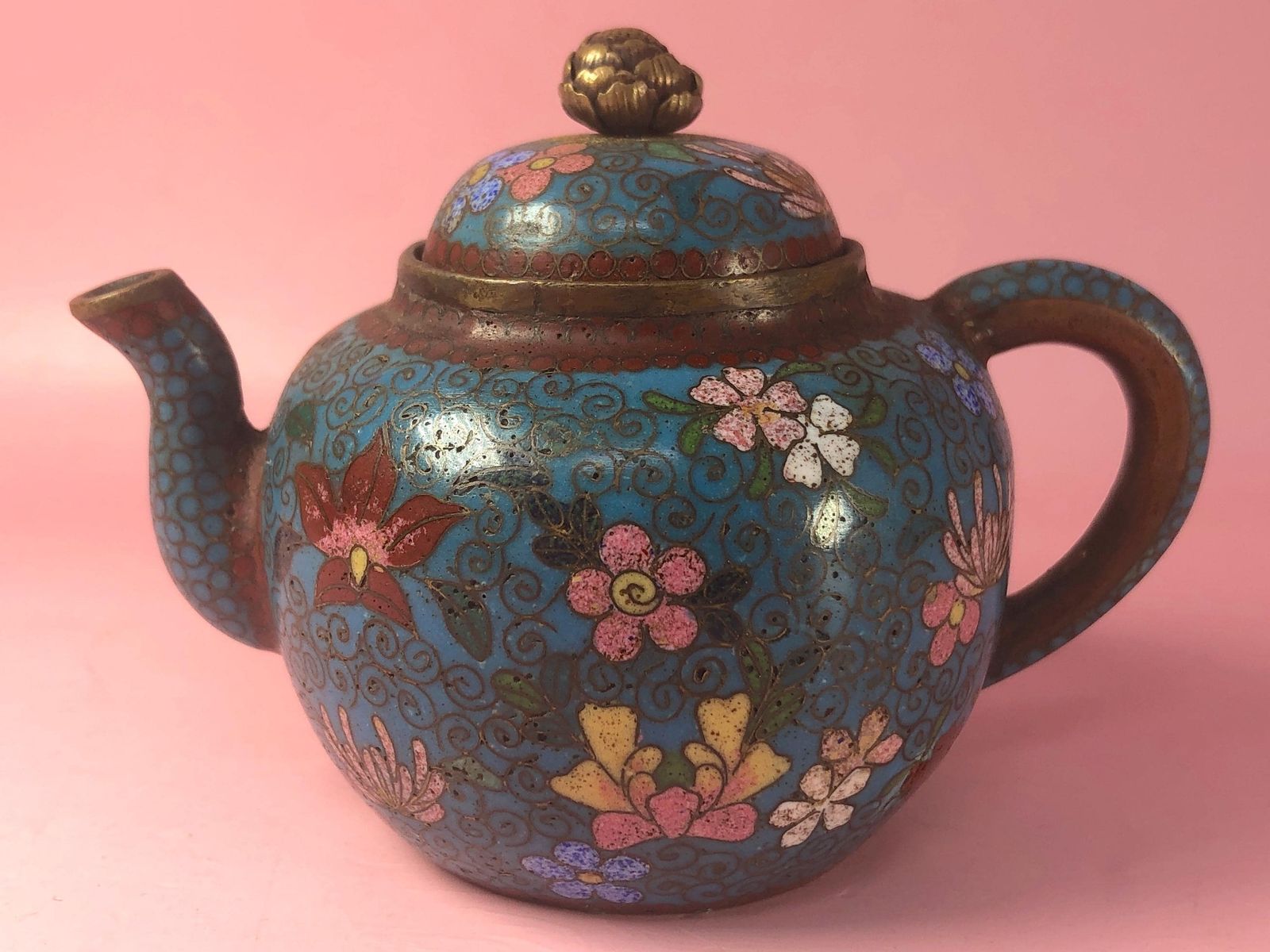 photo for sale Antique Japanese Cloisonné Miniature Teapot | Meiji Period | 19th Century | Collectors Piece