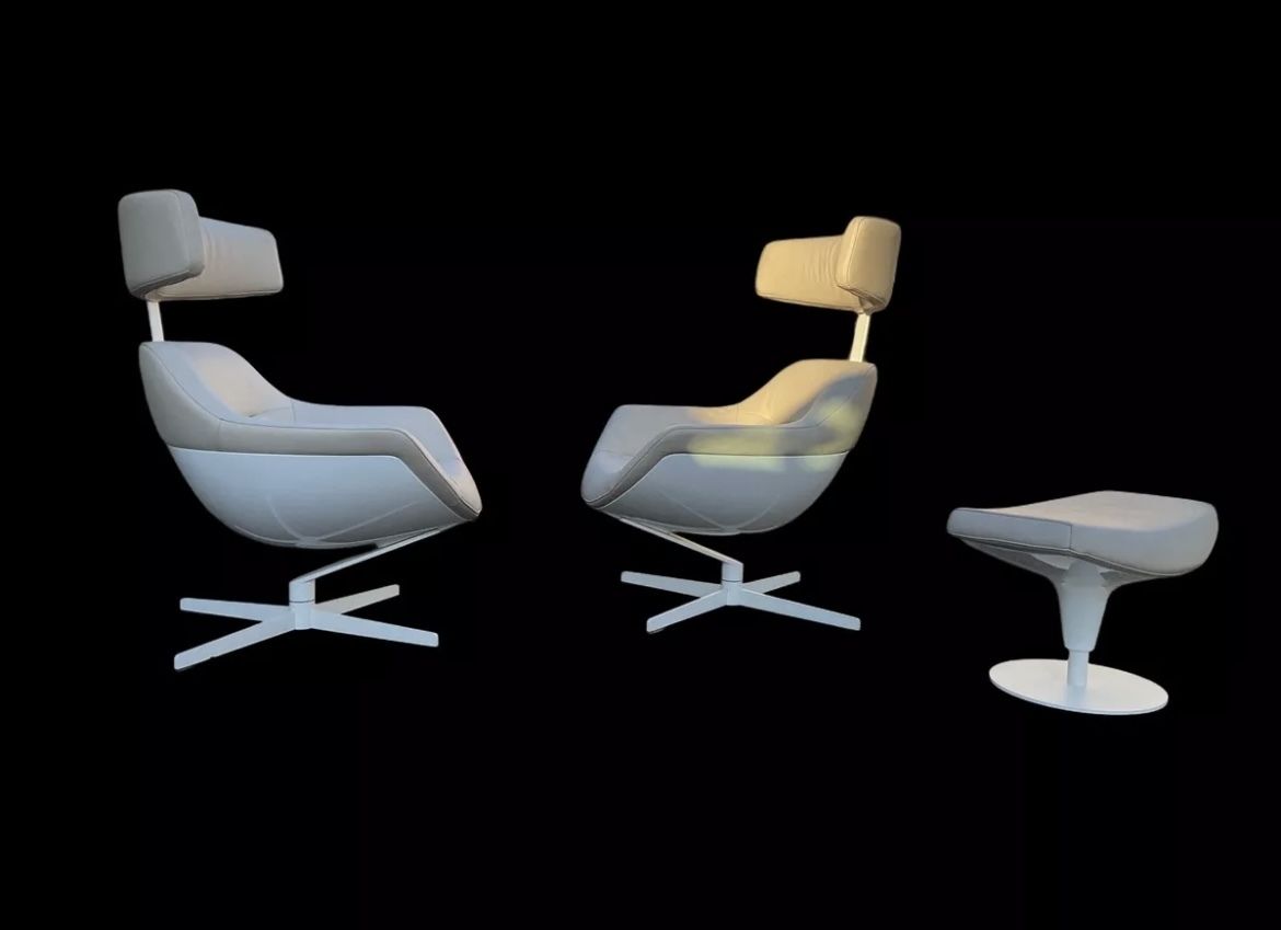 photo for sale Jean Marie Massaud For Cassina 277 Auckland Lounge Chairs And One Ottoman
