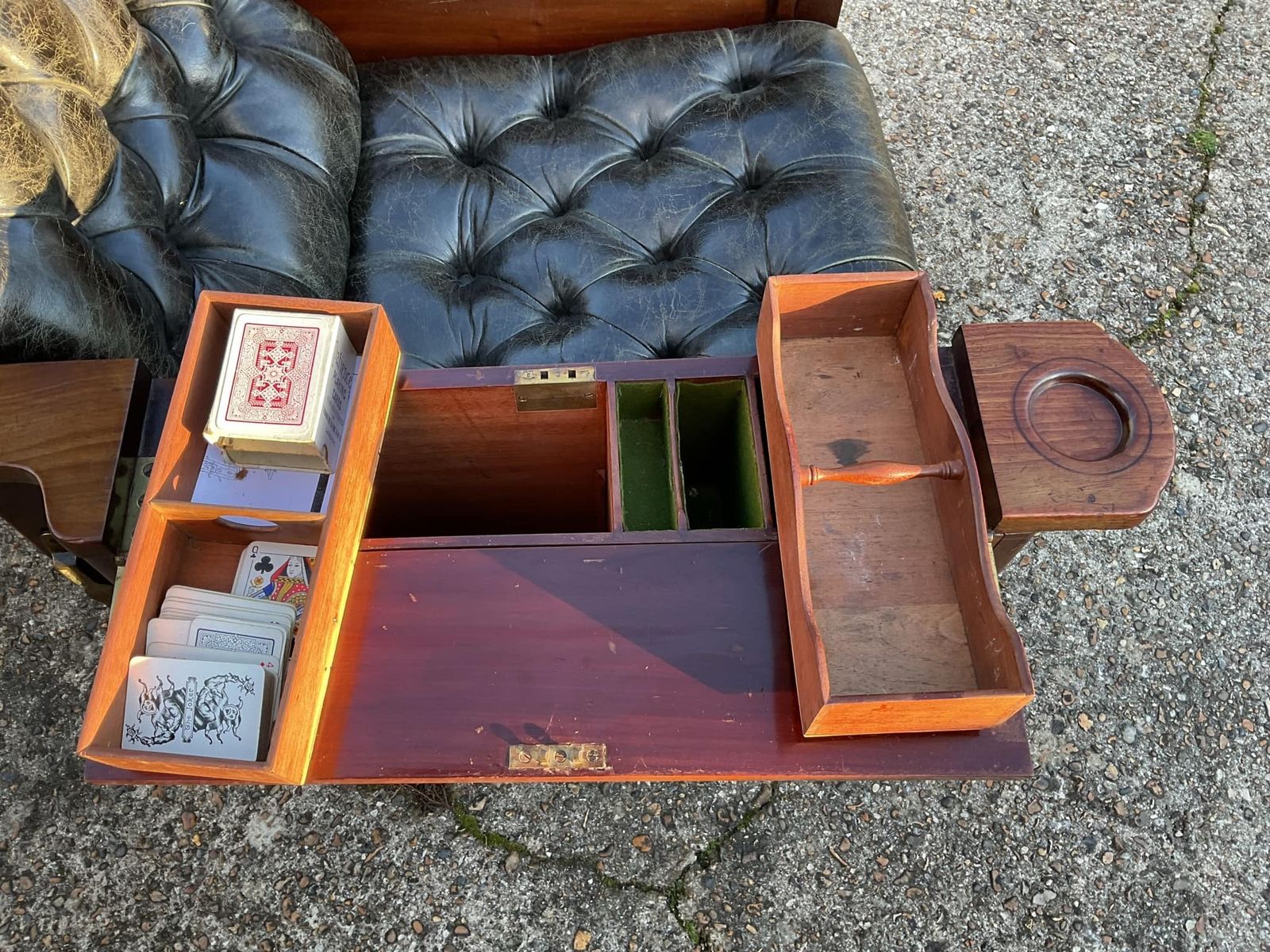 photo for sale Mahogany ‘Glenister’s Patent’ Reclining Gaming Armchair